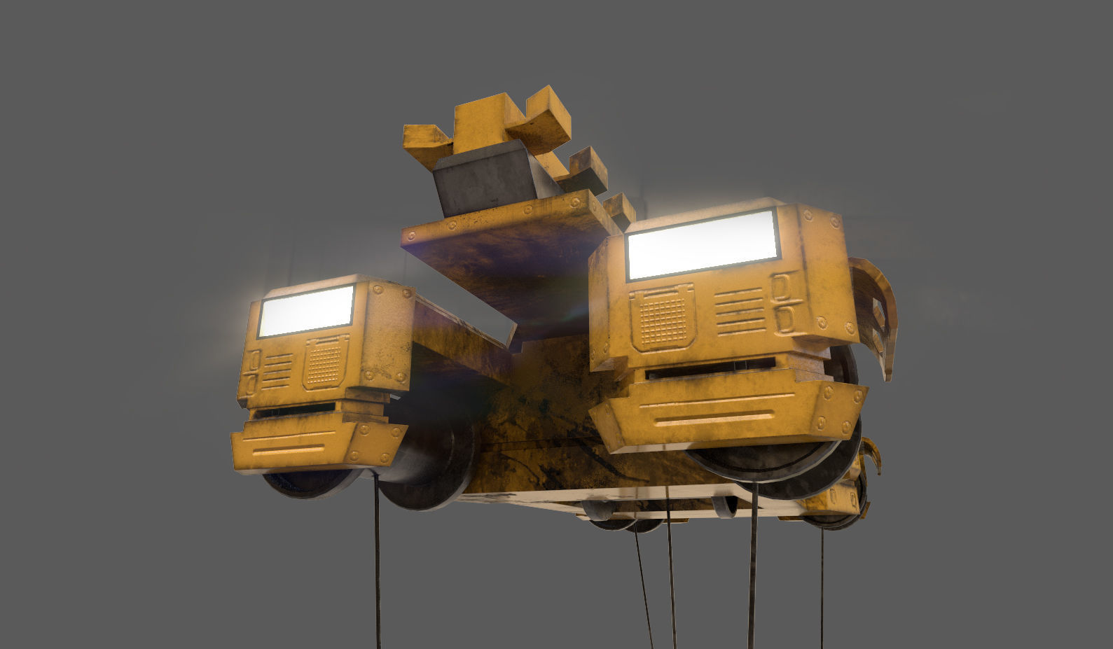 Container crane Low-poly 3D model_8