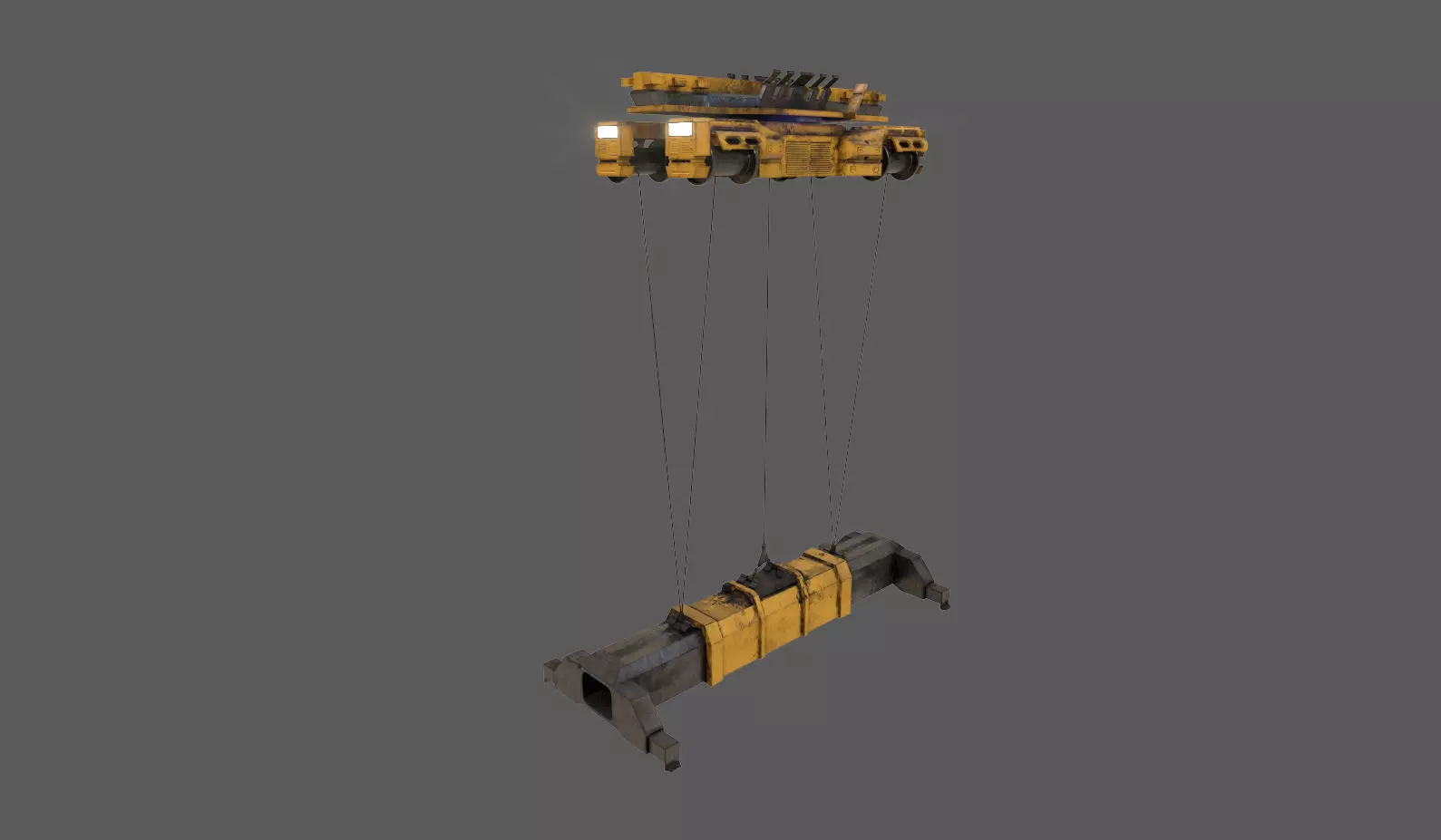 Container crane Low-poly 3D model_0