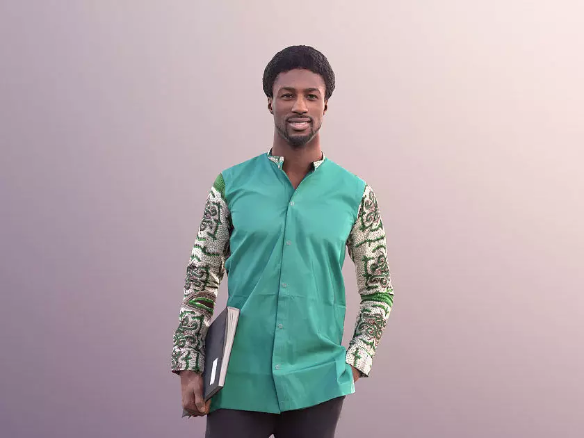 Bruce 10752 - Office Worker Walking with Folder Low-poly 3D model