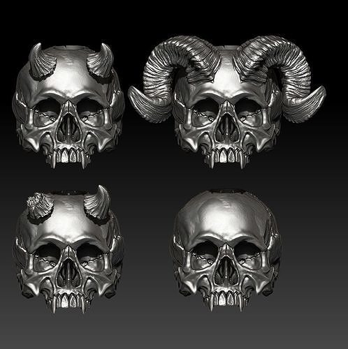 Big skull and horn beads - Sin - 4 3D print model