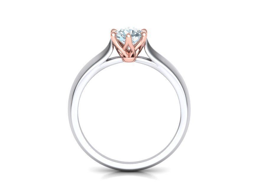 Two-Tone Classic Engagement ring 3dmodel 3D print model_19