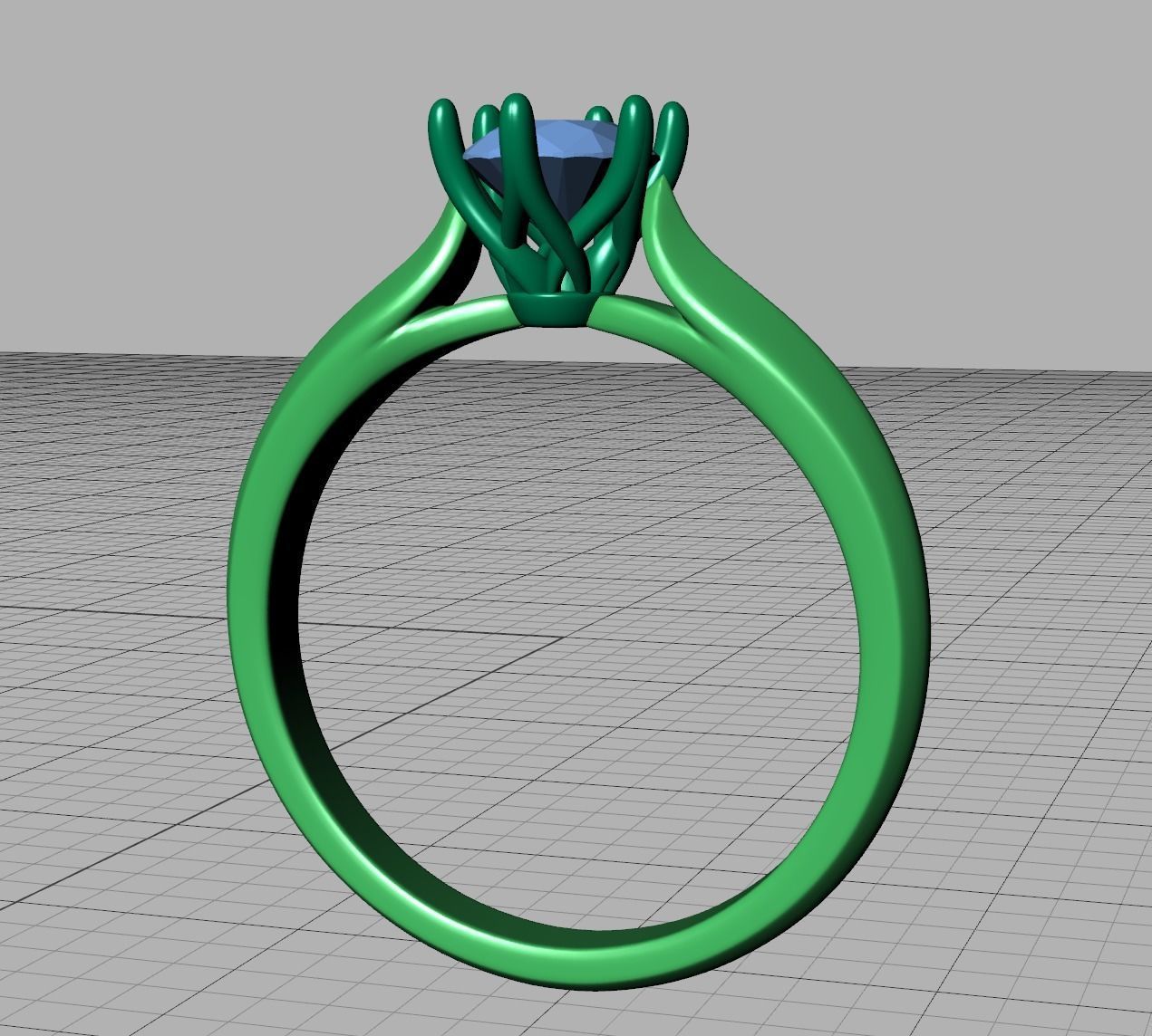 Two-Tone Classic Engagement ring 3dmodel 3D print model_13