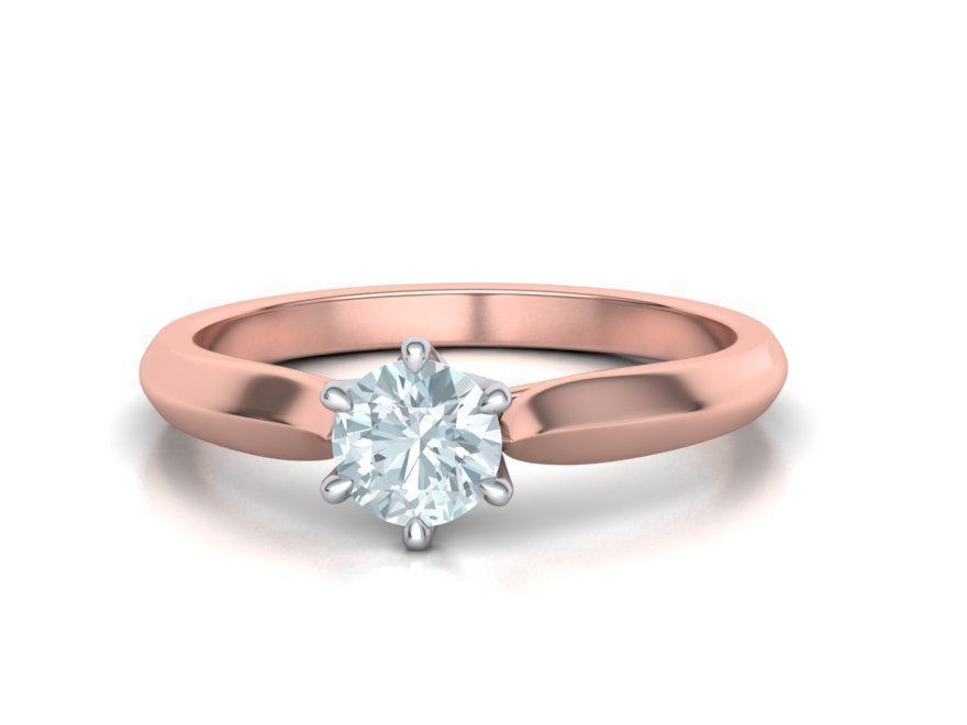 Two-Tone Classic Engagement ring 3dmodel 3D print model_5