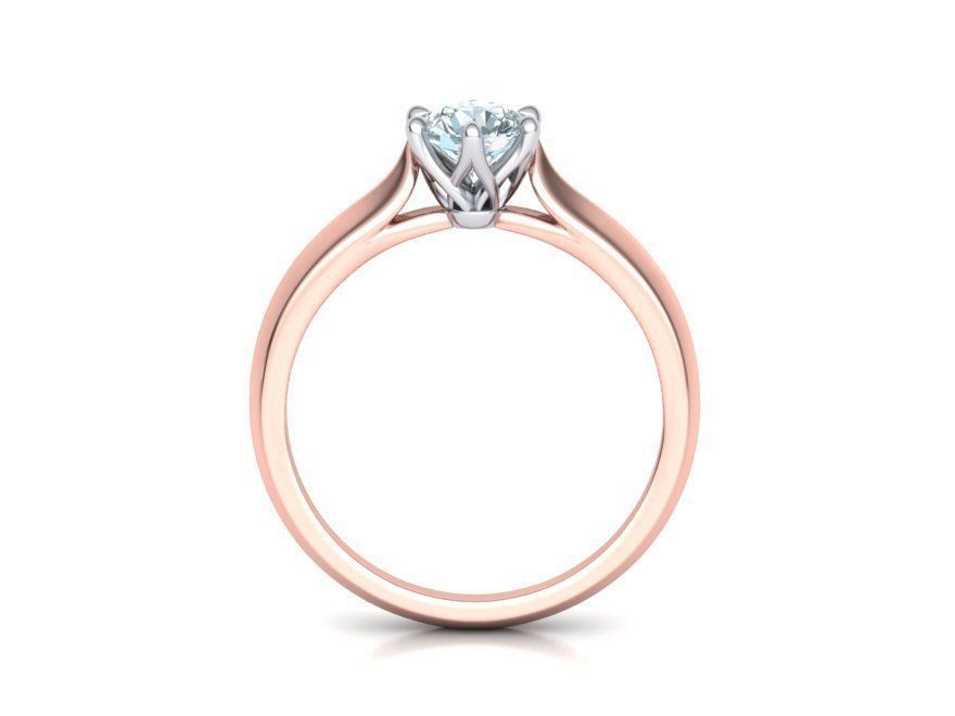 Two-Tone Classic Engagement ring 3dmodel 3D print model_21