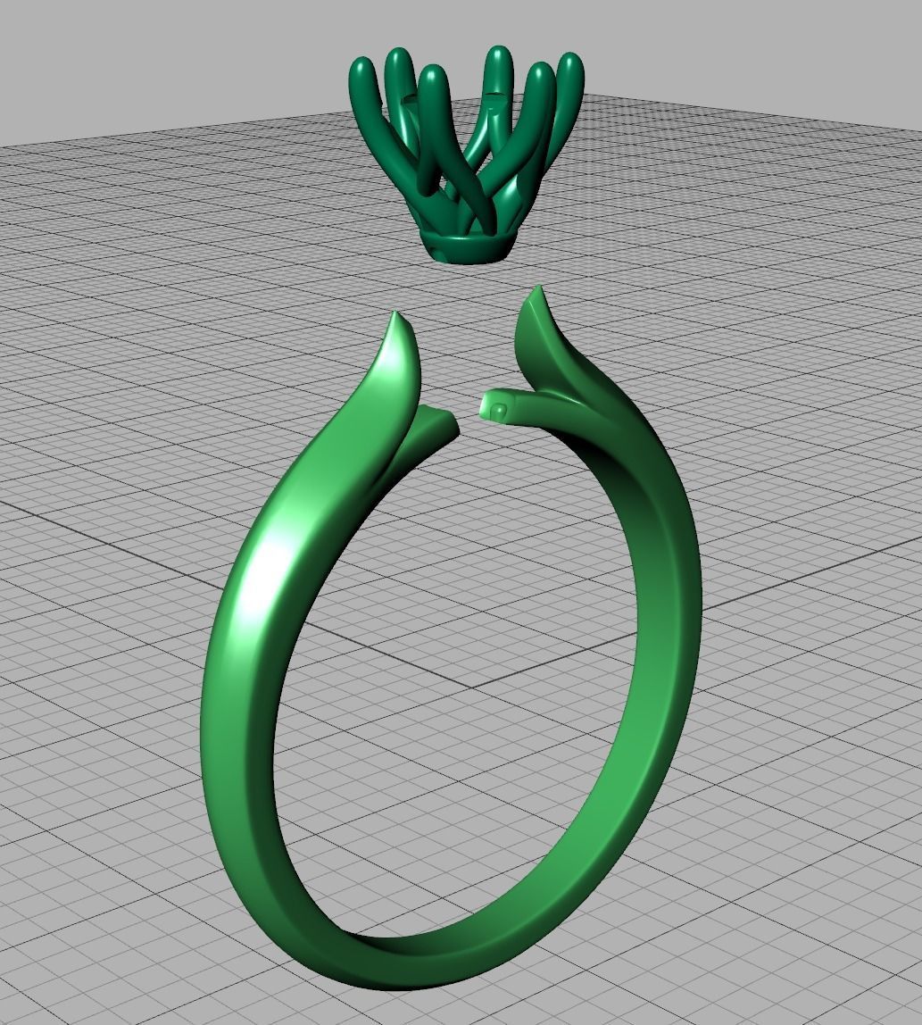 Two-Tone Classic Engagement ring 3dmodel 3D print model_10