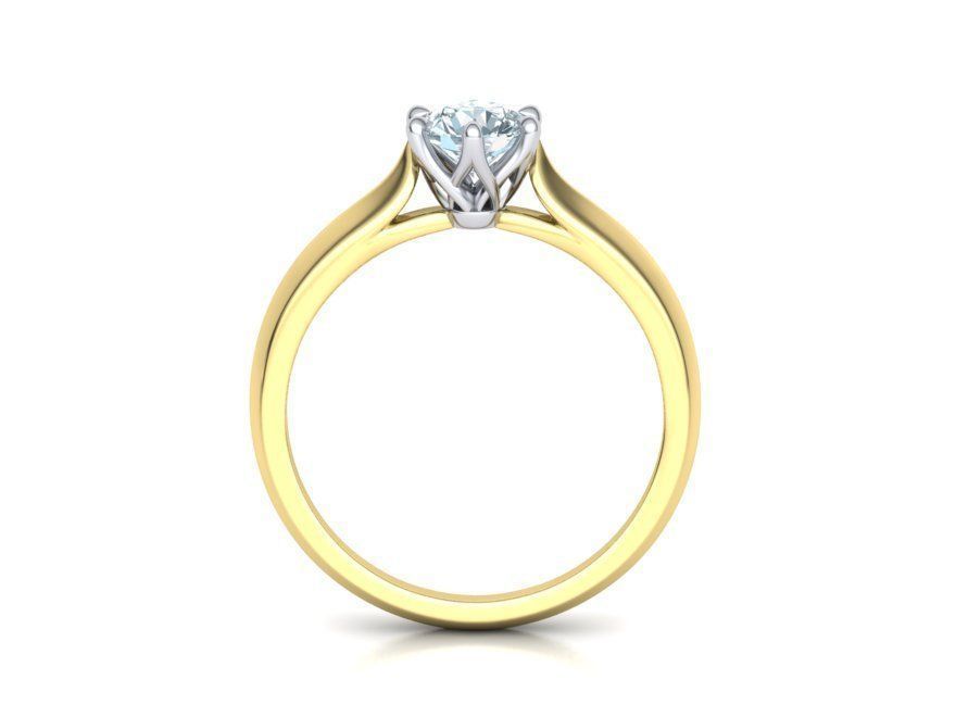 Two-Tone Classic Engagement ring 3dmodel 3D print model_18