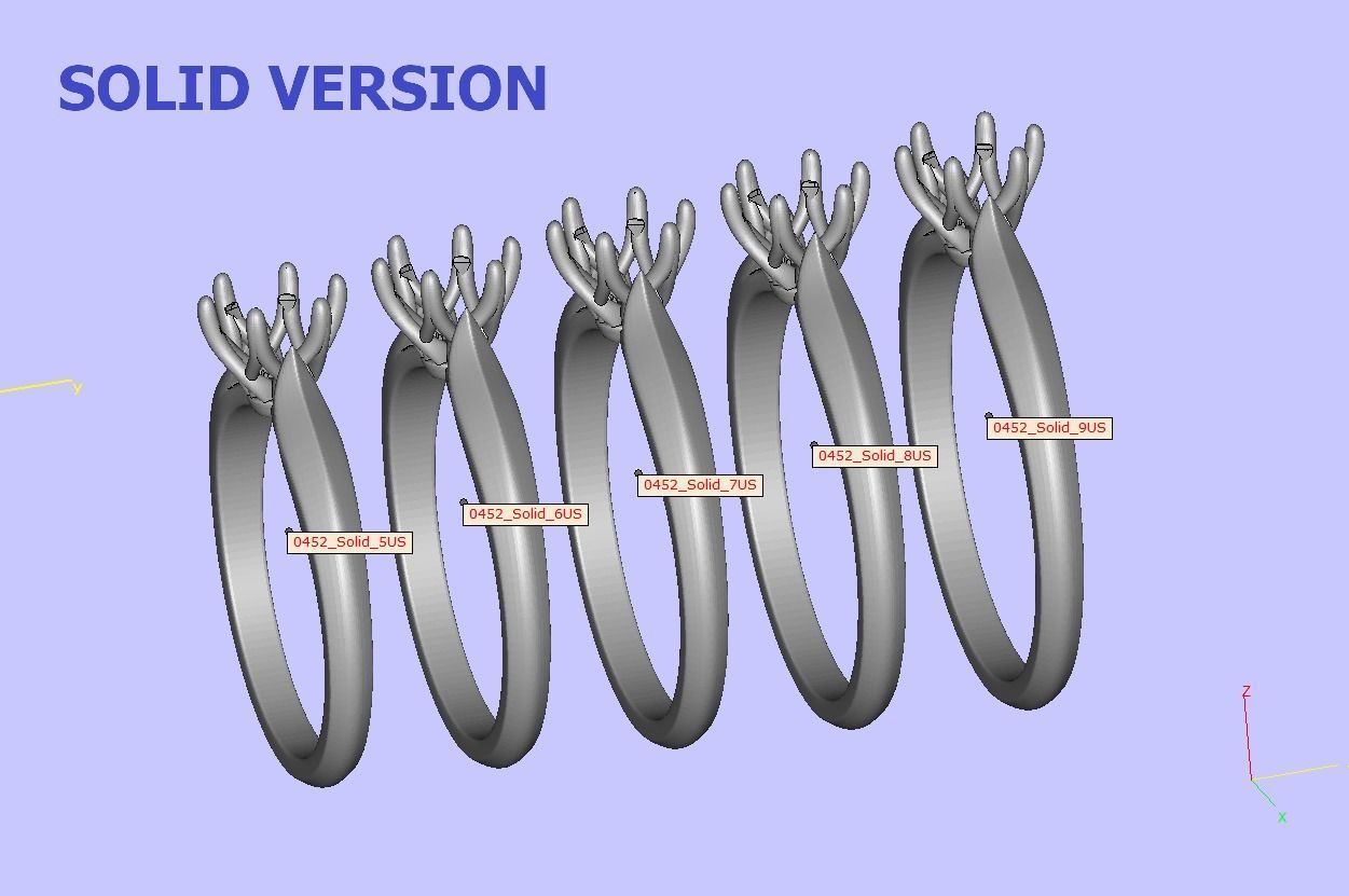 Two-Tone Classic Engagement ring 3dmodel 3D print model_17