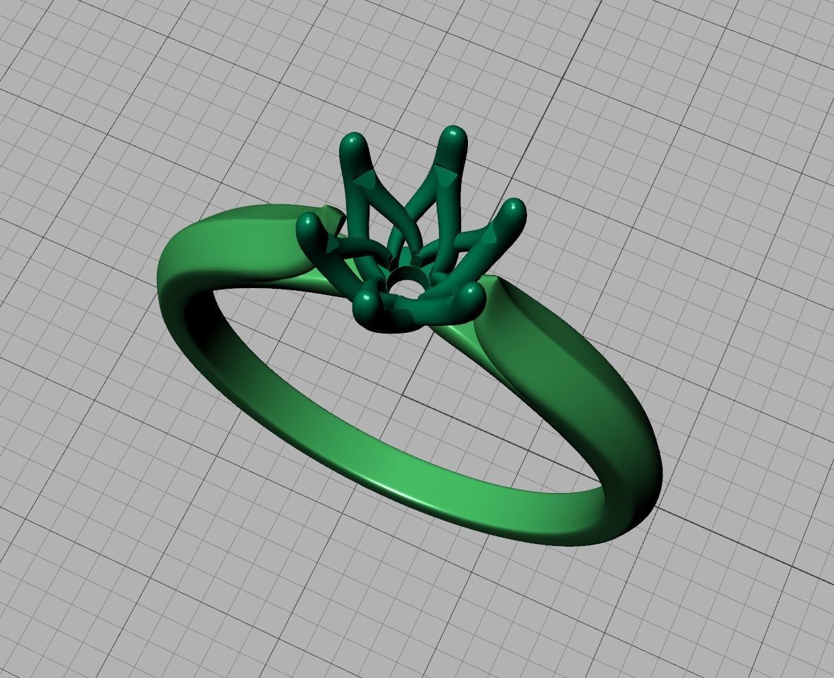 Two-Tone Classic Engagement ring 3dmodel 3D print model_11