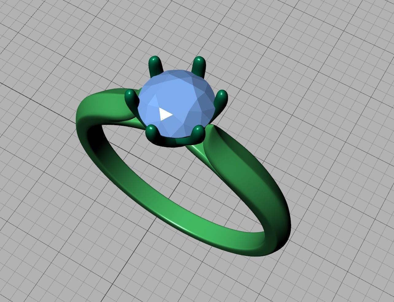 Two-Tone Classic Engagement ring 3dmodel 3D print model_12