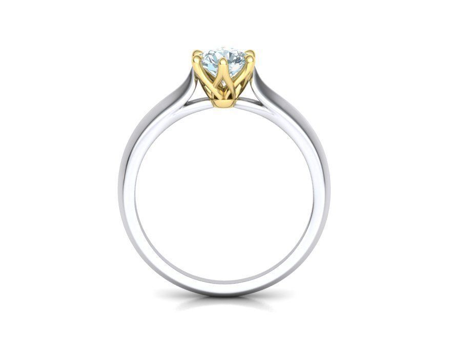 Two-Tone Classic Engagement ring 3dmodel 3D print model_20