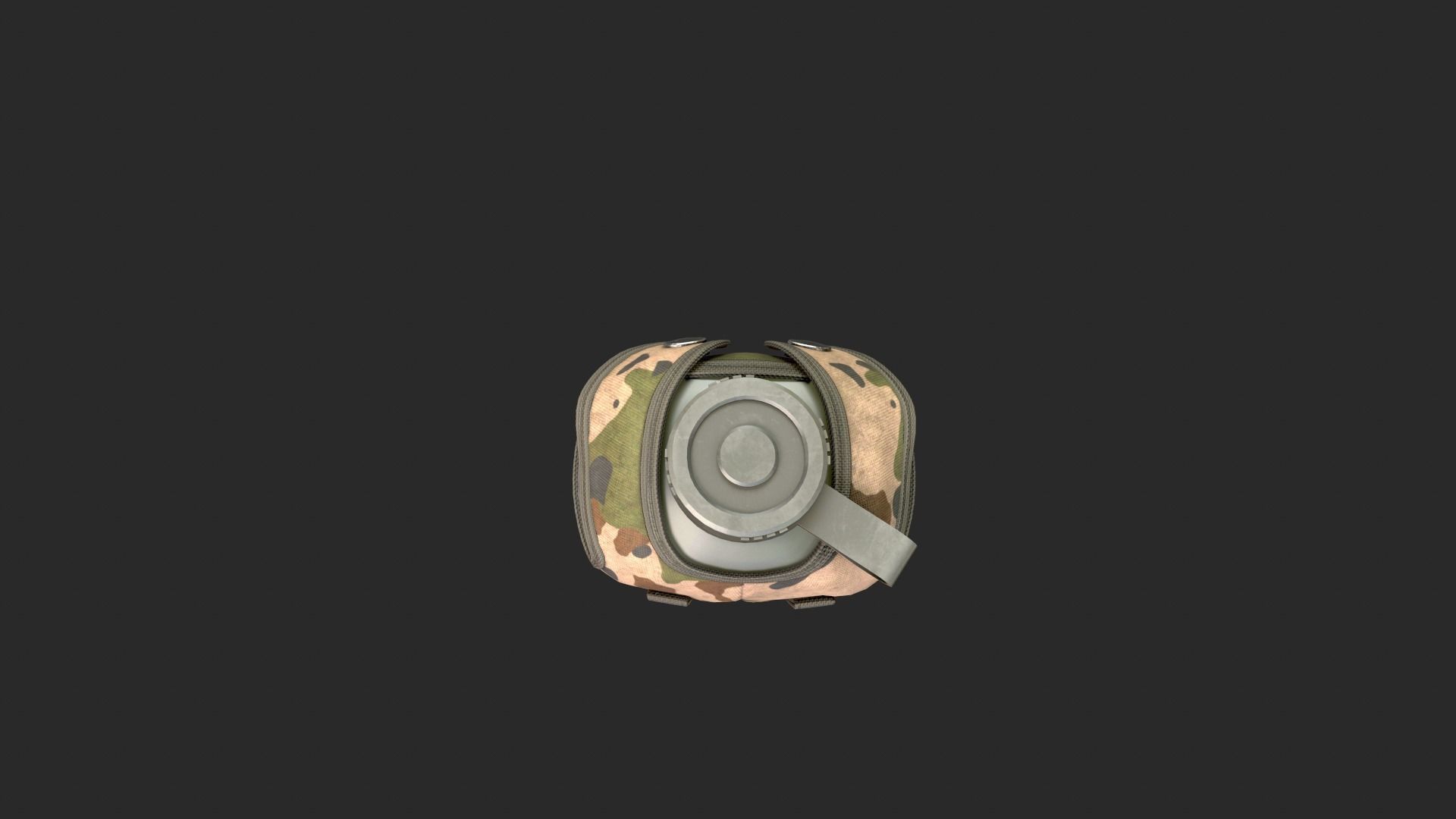 flask water bottle in camouflage 3D model_4