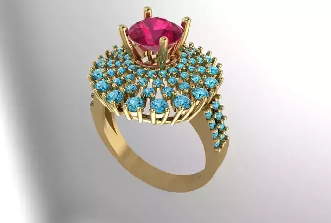 rings gold ring with ruby and topaz