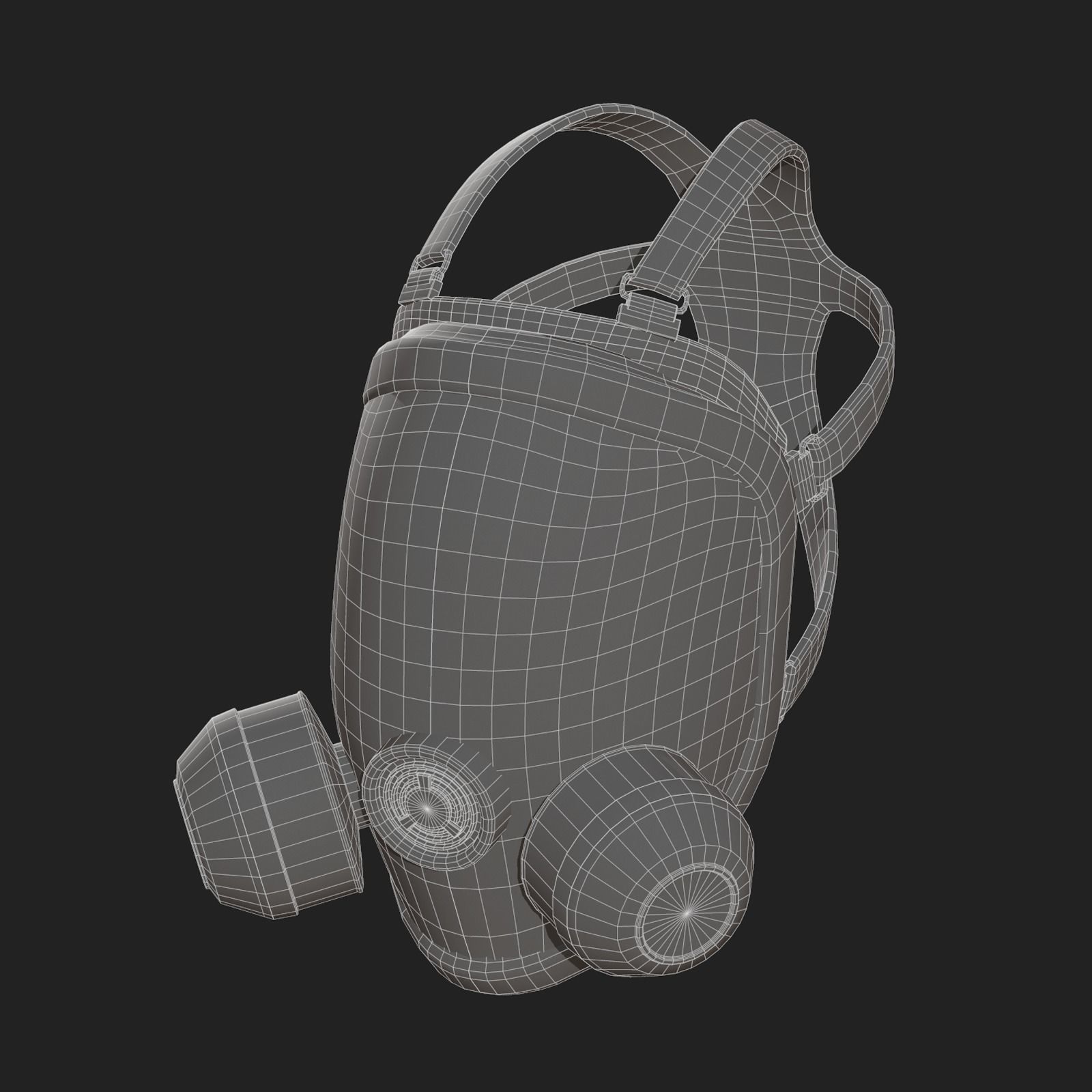 Gas mask helmet 3d model military combat low poly Low-poly 3D model_12