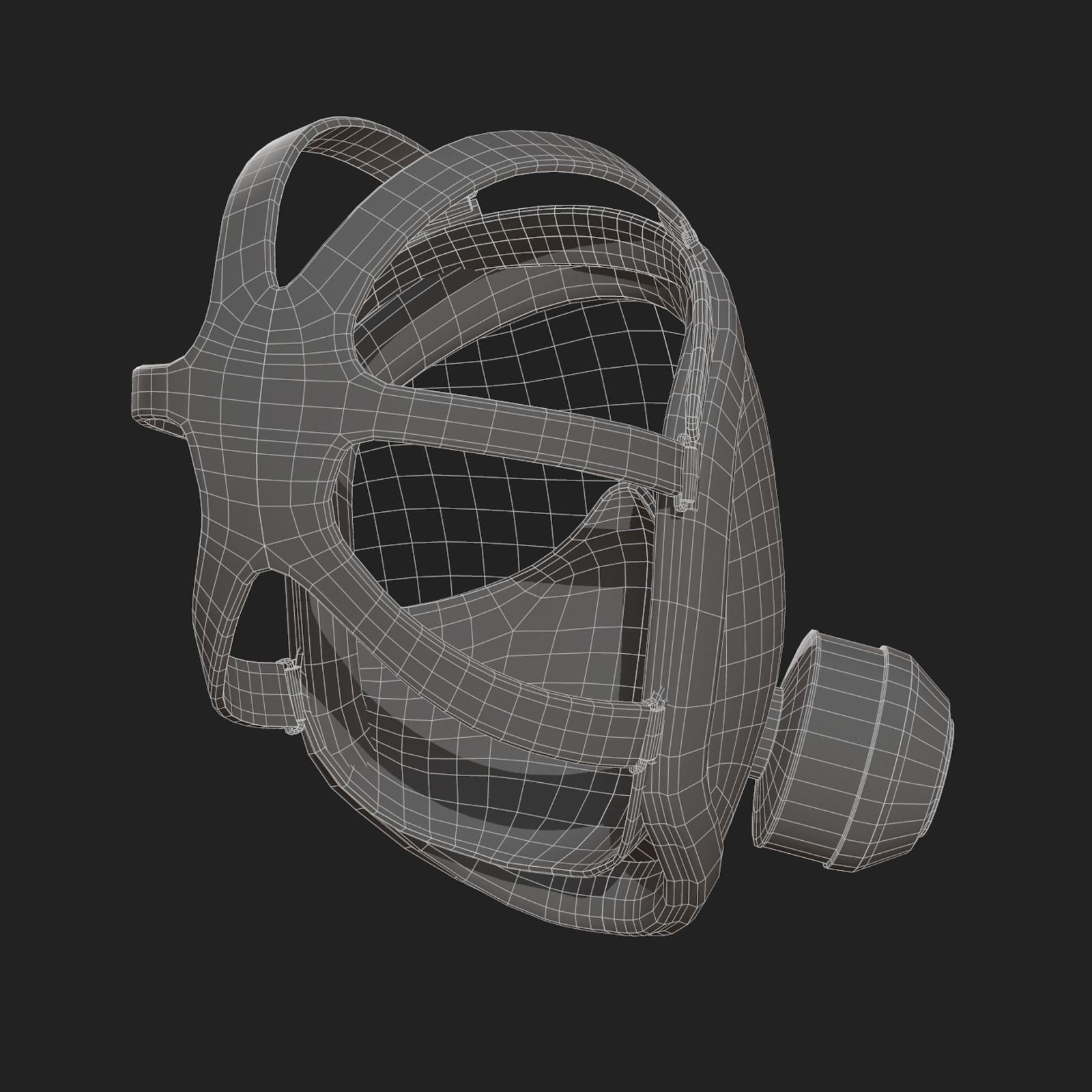 Gas mask helmet 3d model military combat low poly Low-poly 3D model_11