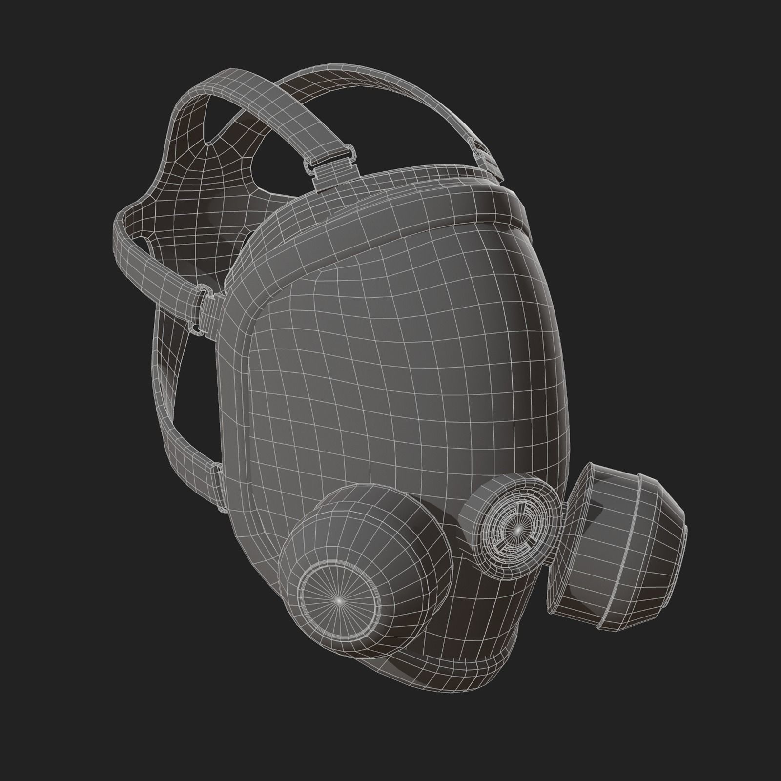 Gas mask helmet 3d model military combat low poly Low-poly 3D model_10