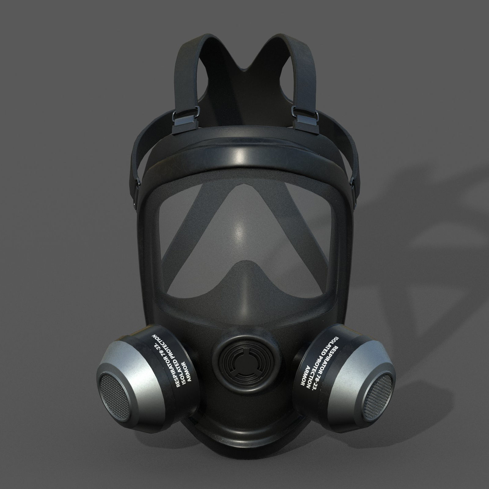 Gas mask helmet 3d model military combat low poly Low-poly 3D model_5