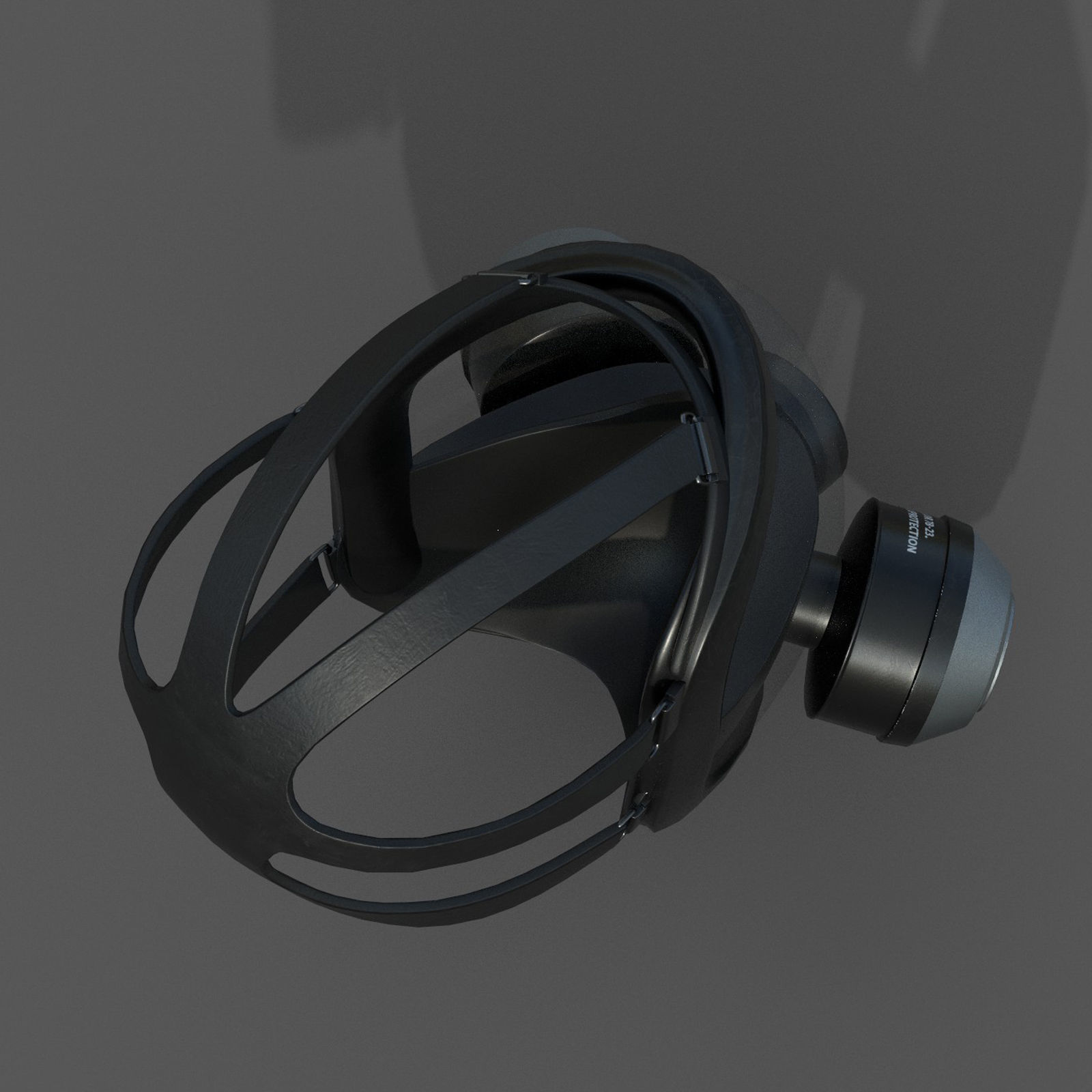 Gas mask helmet 3d model military combat low poly Low-poly 3D model_6