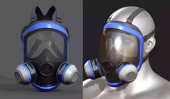 Gas mask helmet 3d model protection safety futuristic 