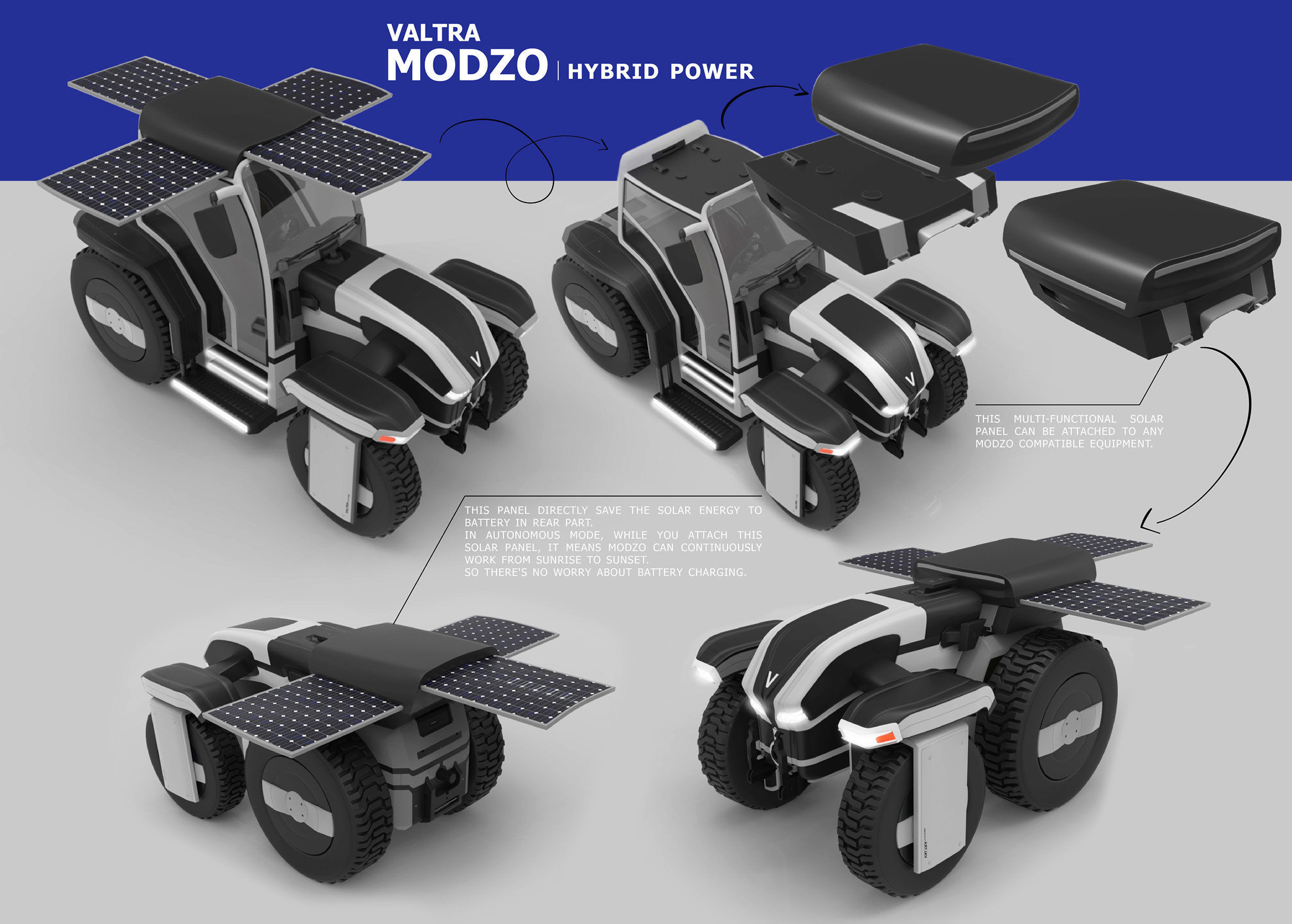 Modular Tractor Low-poly 3D model_13