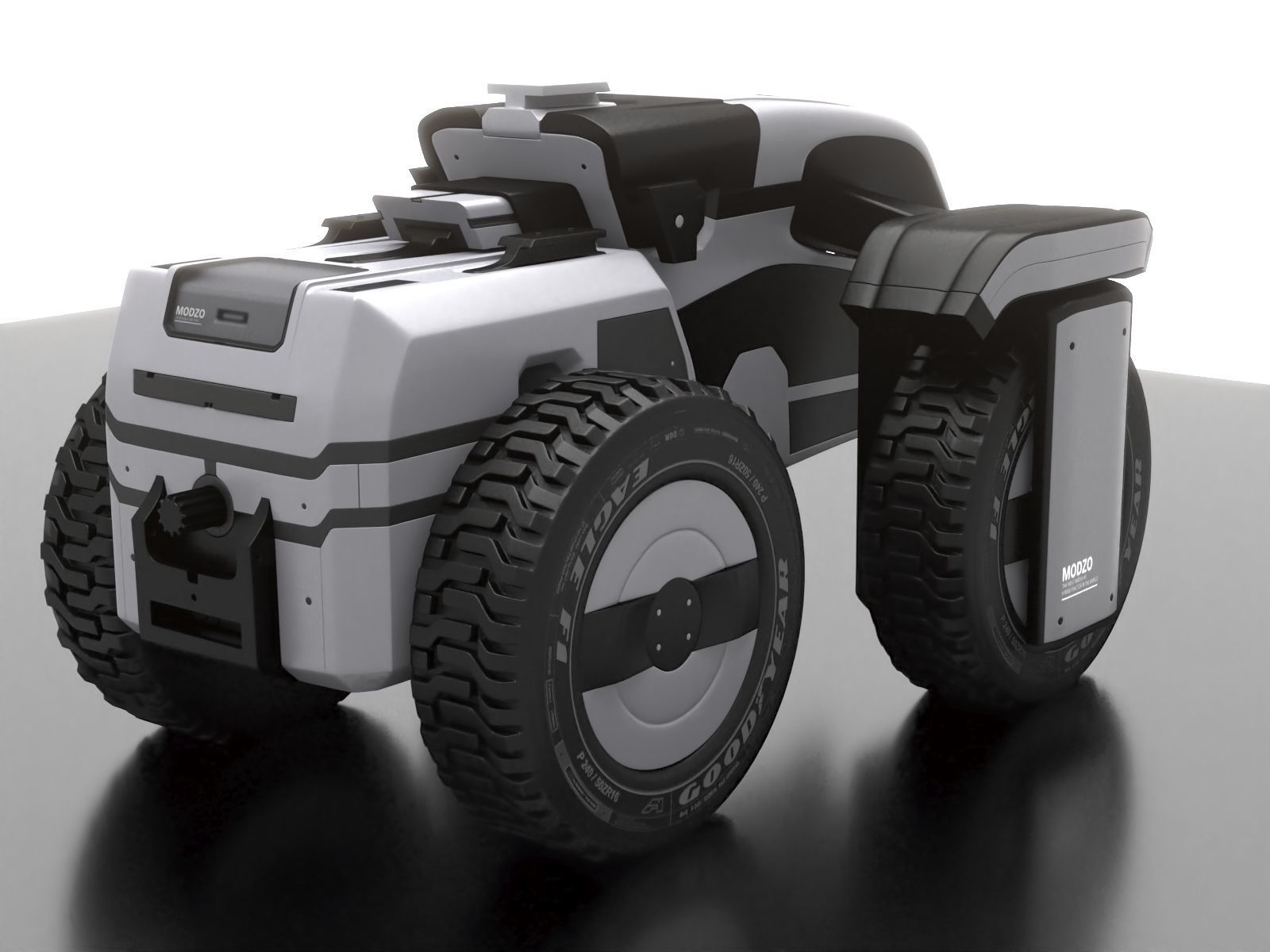 Modular Tractor Low-poly 3D model_7