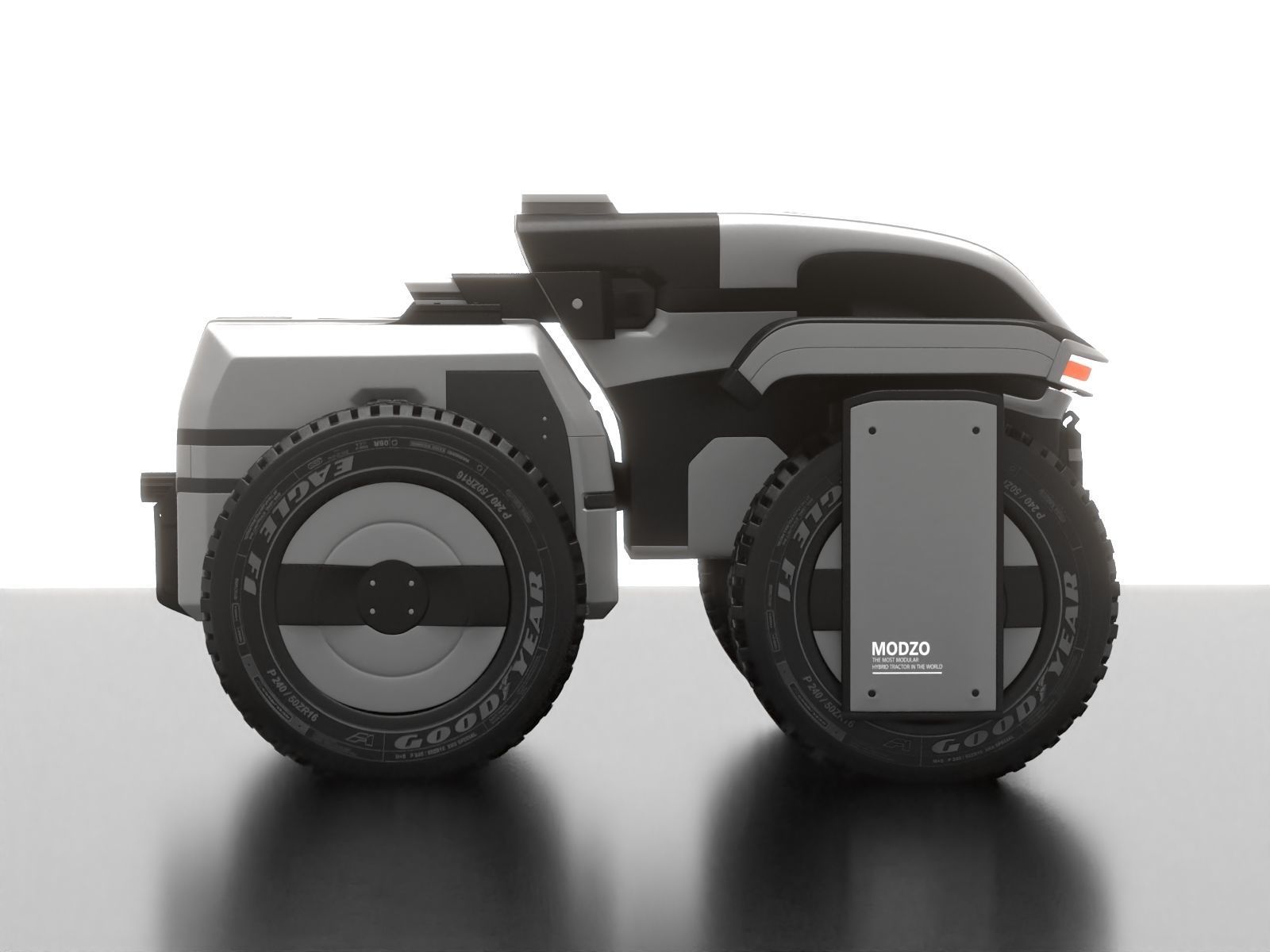 Modular Tractor Low-poly 3D model_5