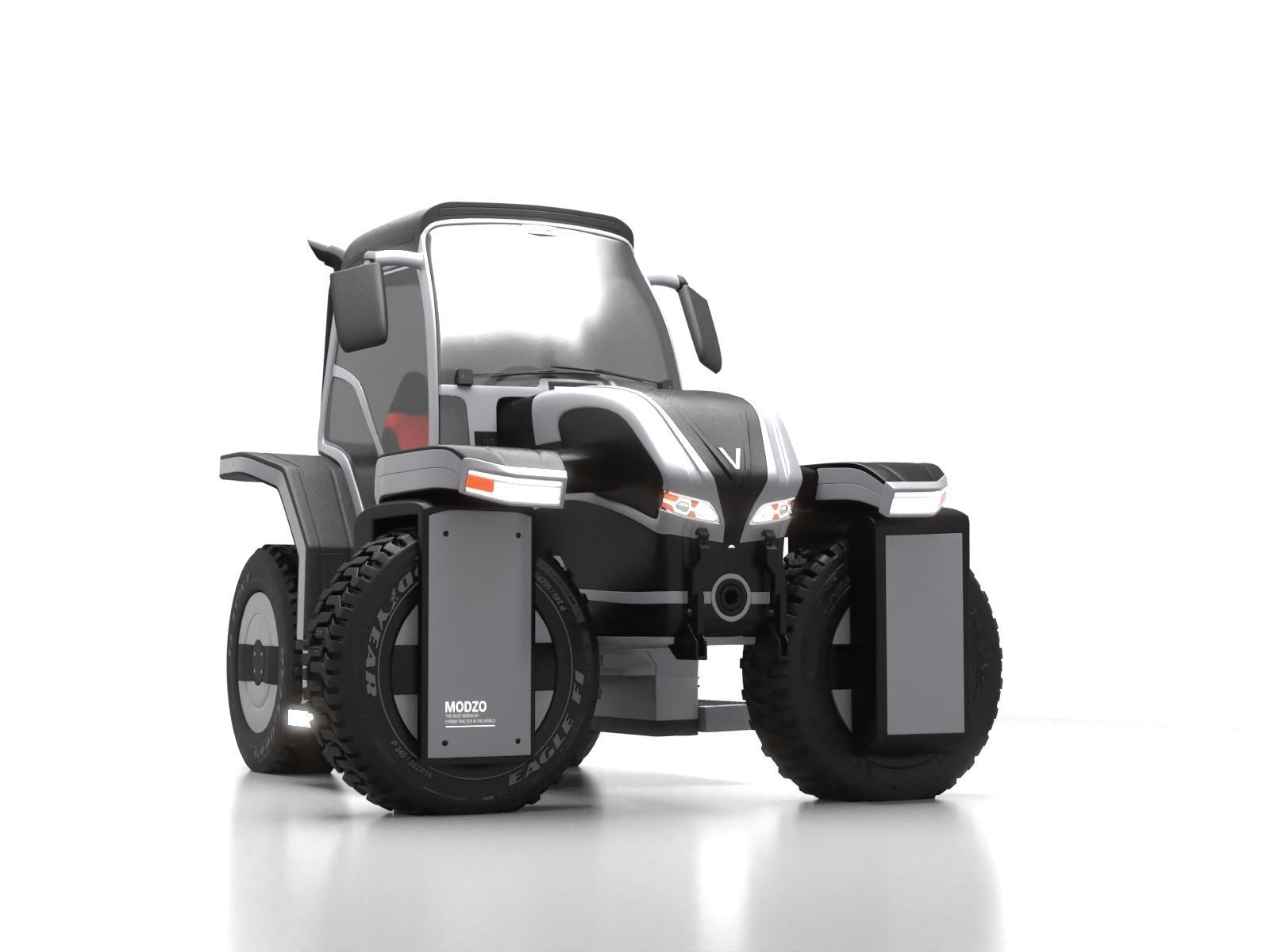 Modular Tractor Low-poly 3D model_8