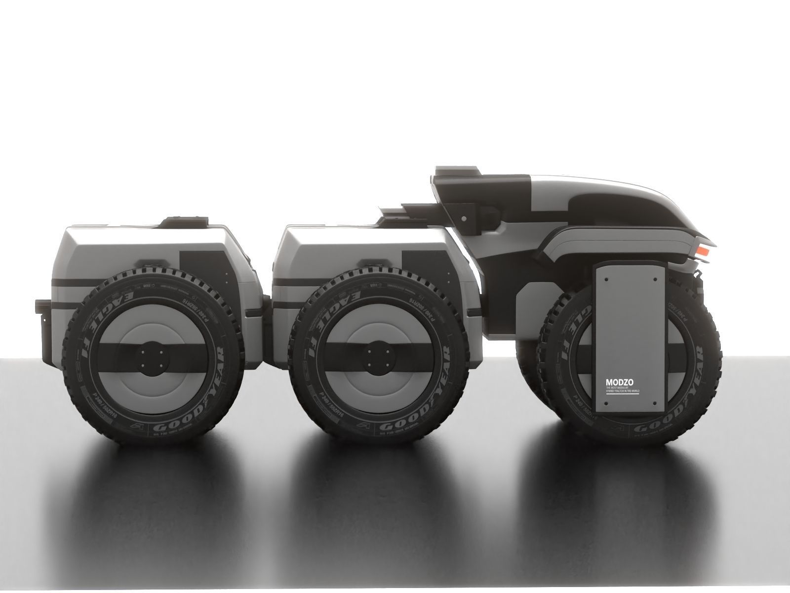 Modular Tractor Low-poly 3D model_6