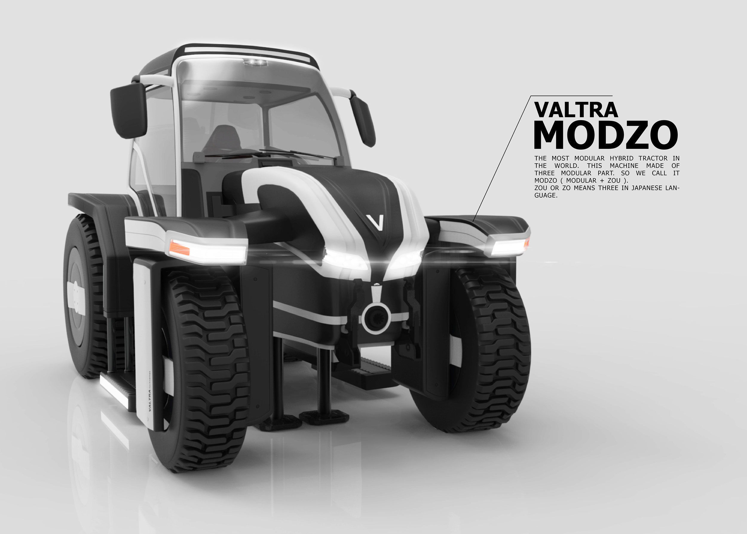 Modular Tractor Low-poly 3D model_14