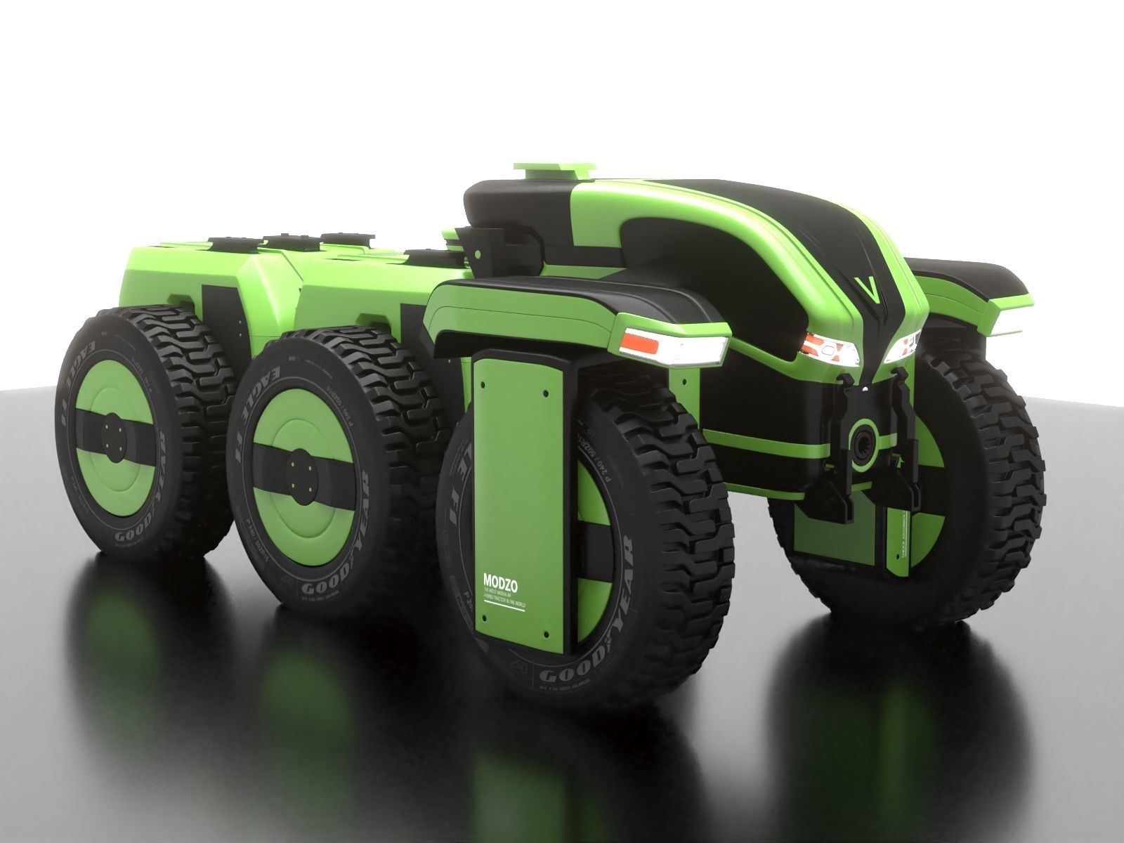 Modular Tractor Low-poly 3D model_1
