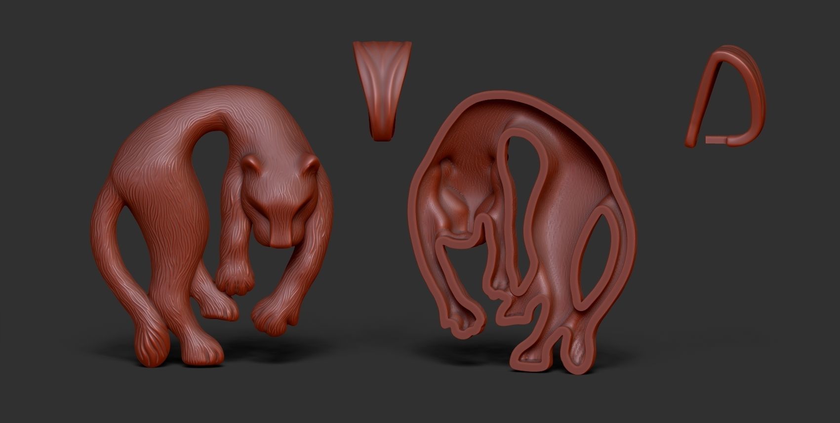 panther  pendant 3D print model_2