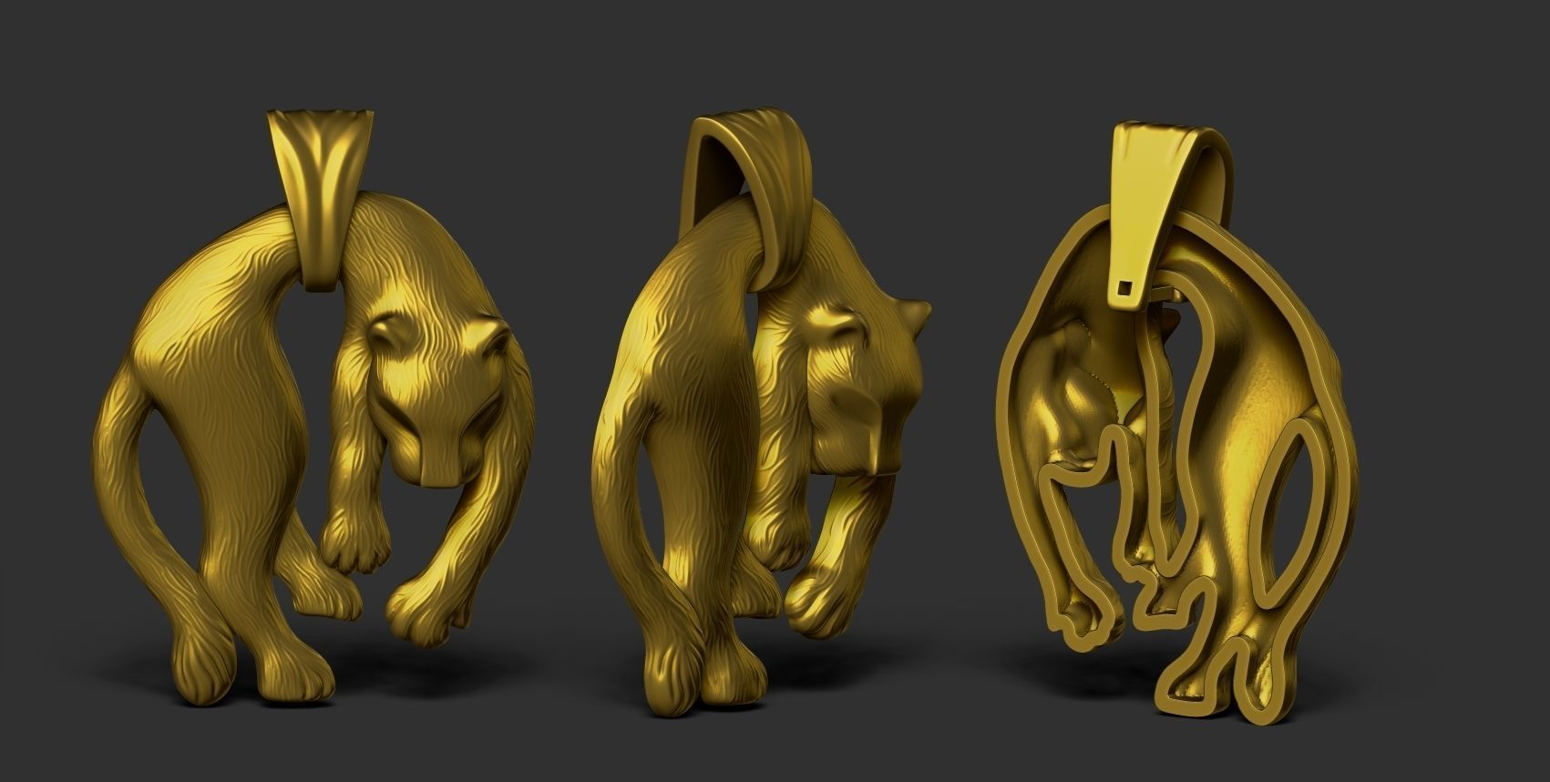 panther  pendant 3D print model_3