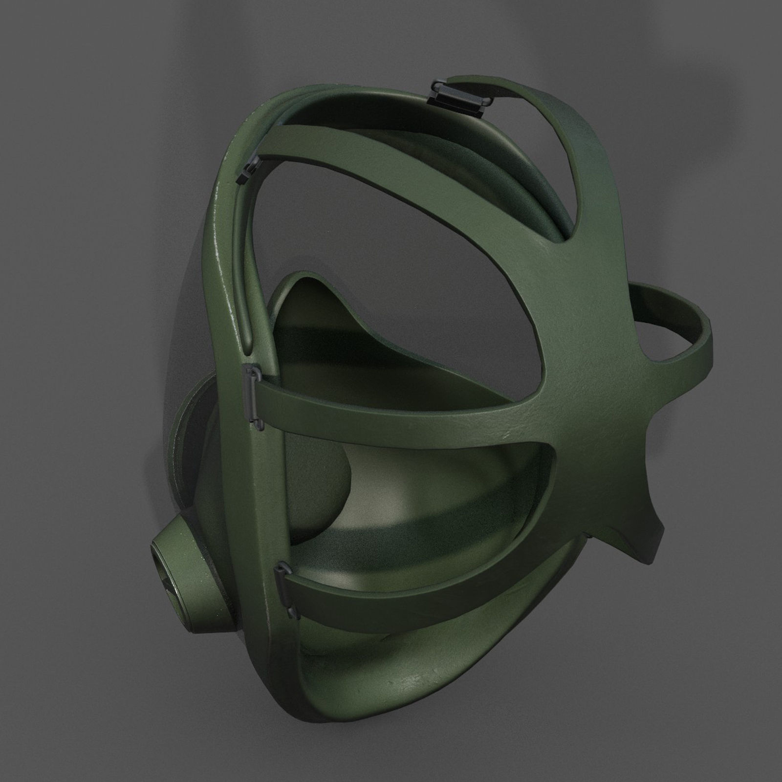 Gas mask protection isolated helmet Low-poly 3D model_6