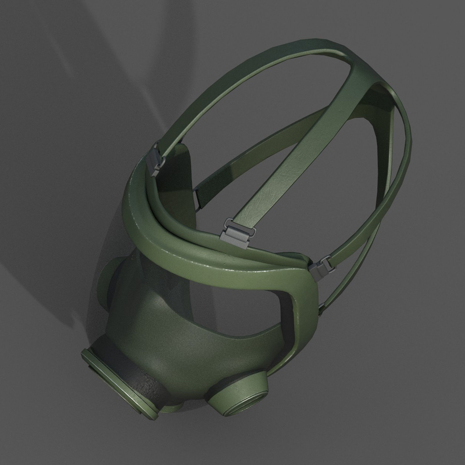 Gas mask protection isolated helmet Low-poly 3D model_7