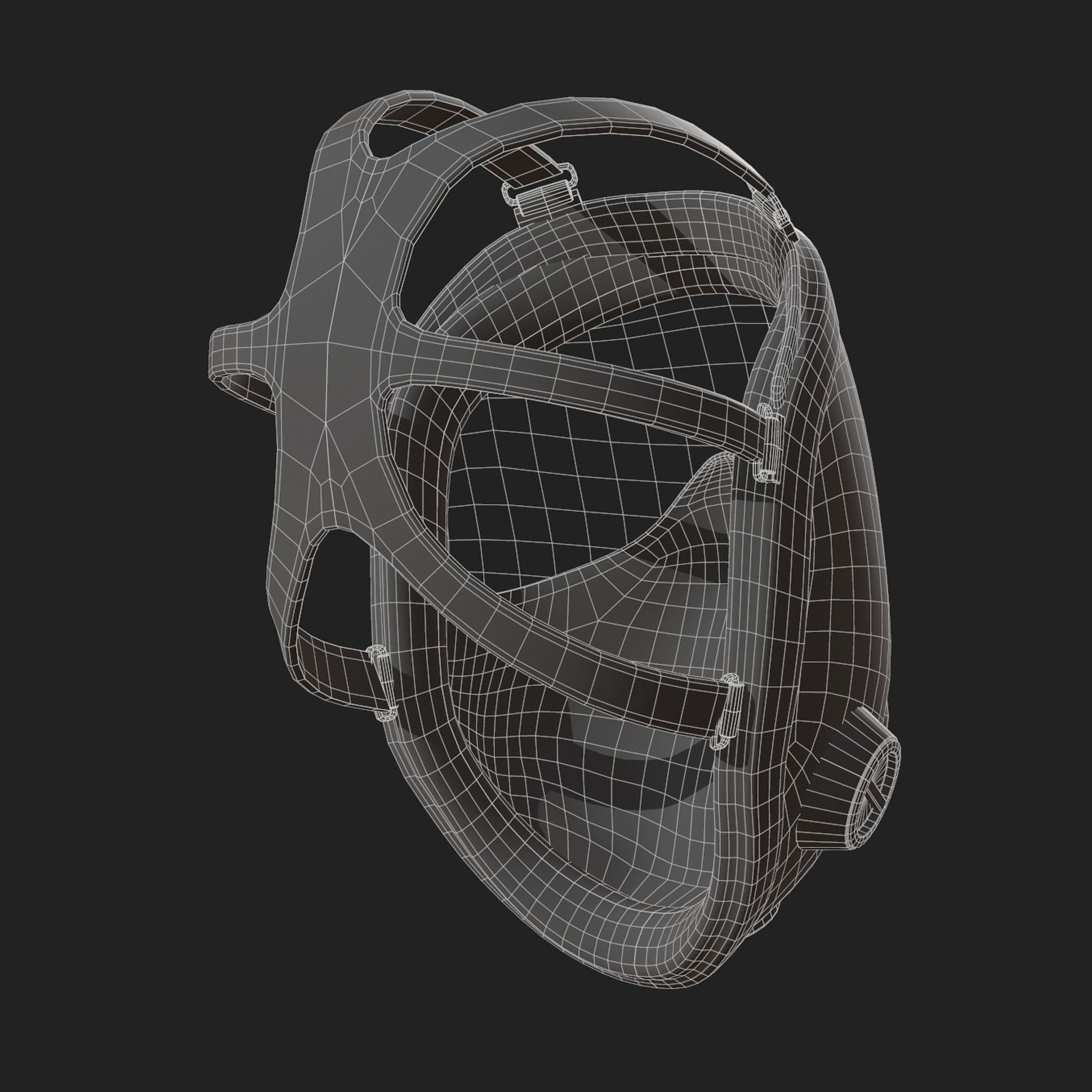 Gas mask protection isolated helmet Low-poly 3D model_12