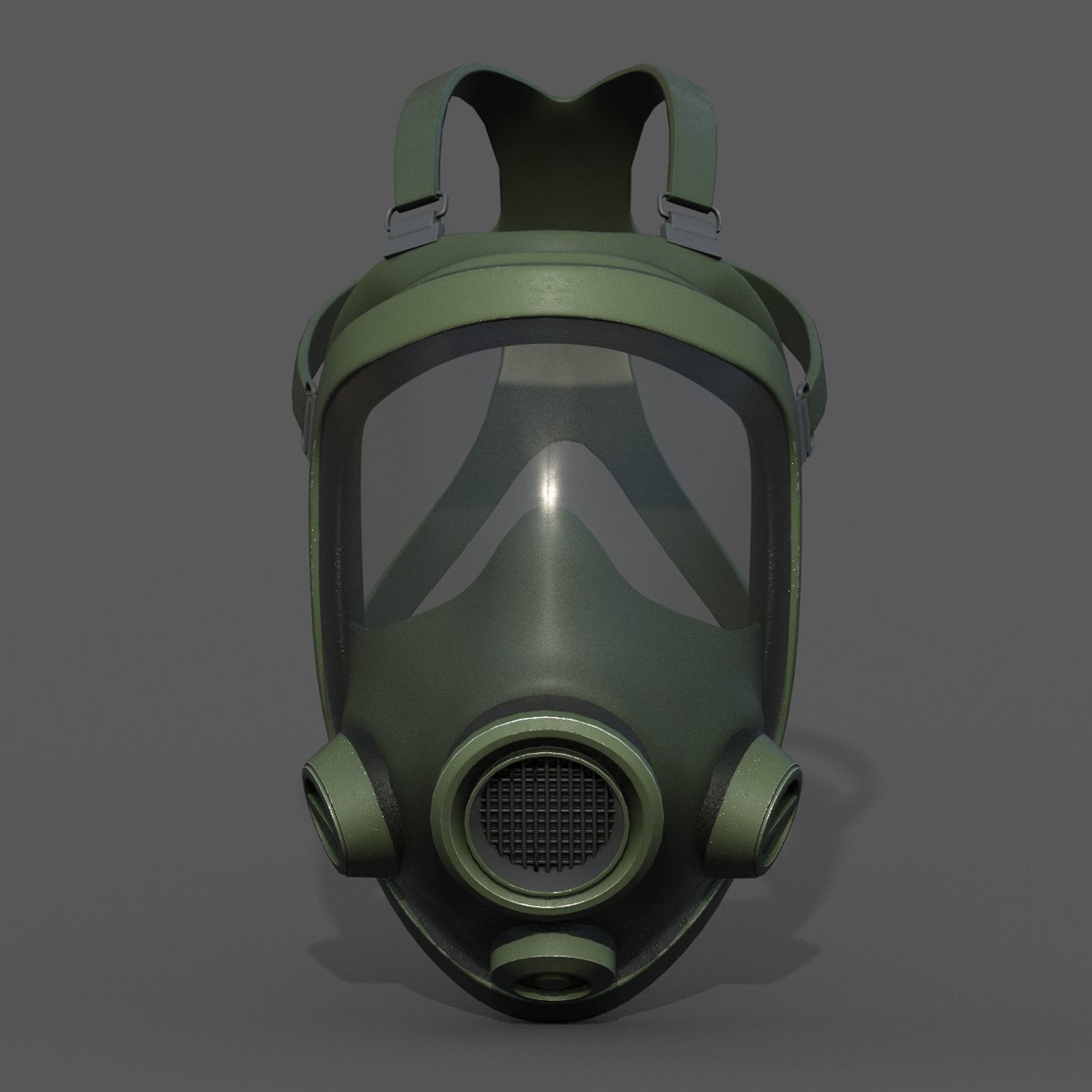 Gas mask protection isolated helmet Low-poly 3D model_3