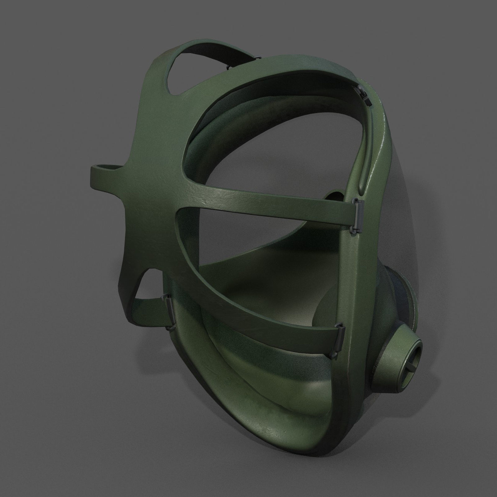 Gas mask protection isolated helmet Low-poly 3D model_8