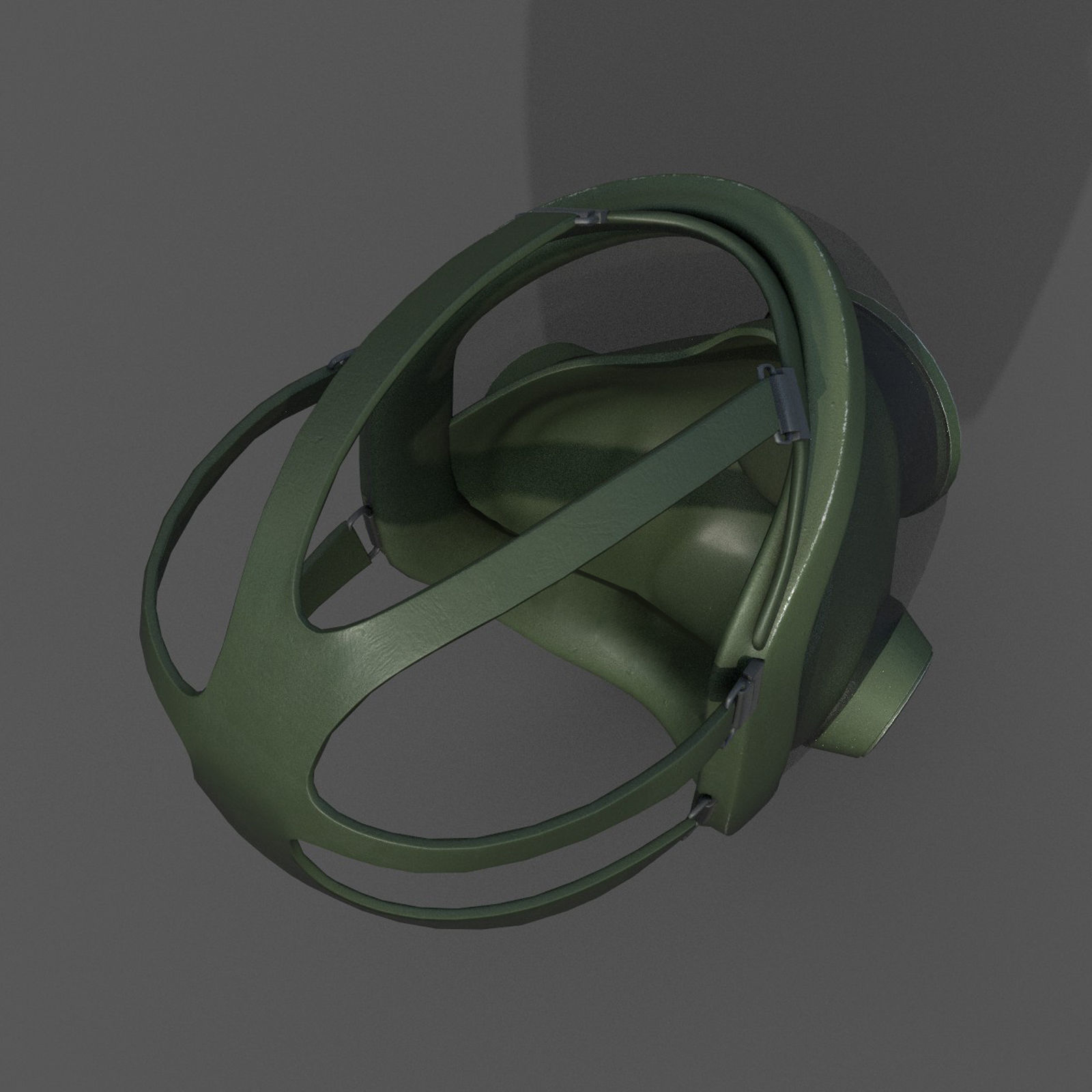 Gas mask protection isolated helmet Low-poly 3D model_9