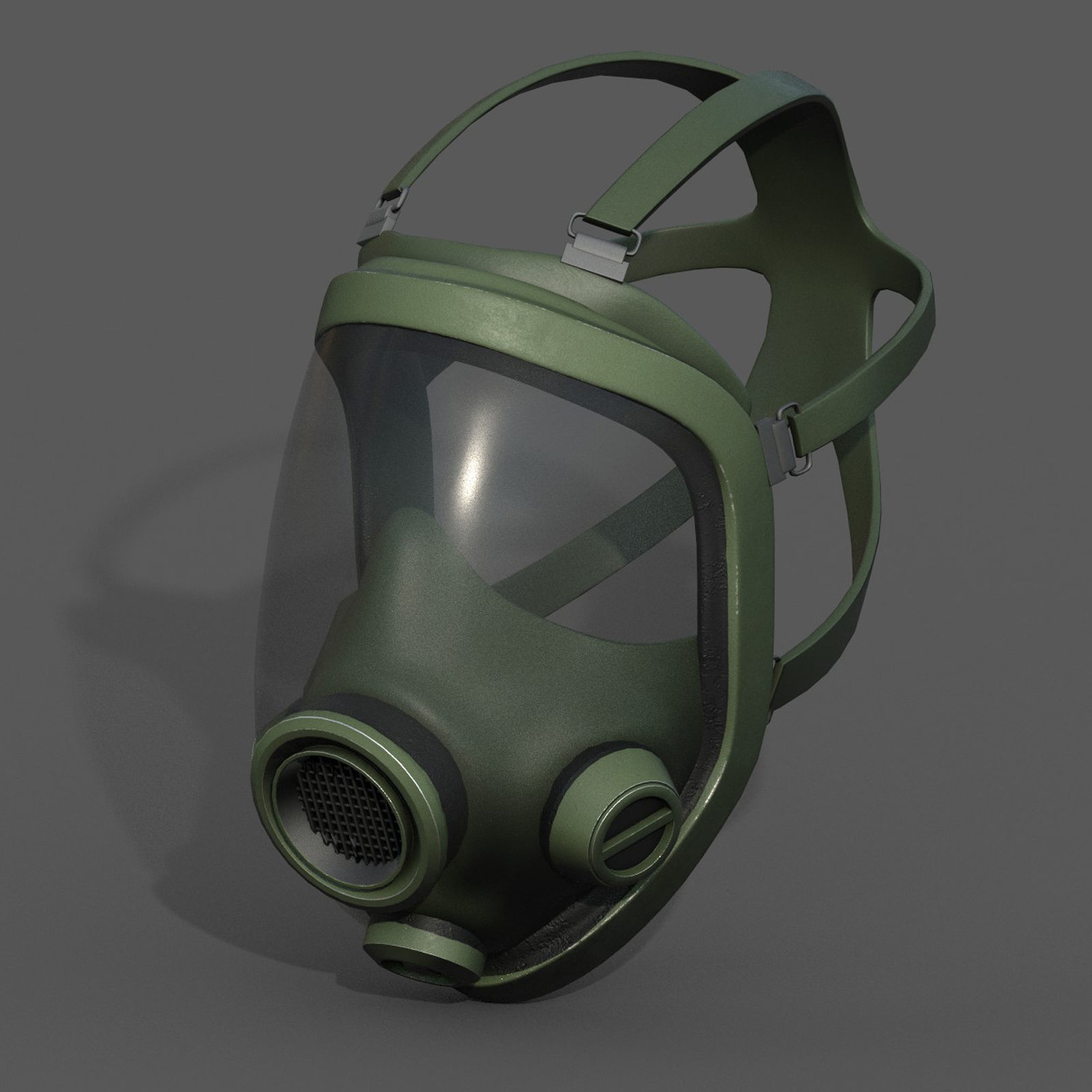 Gas mask protection isolated helmet Low-poly 3D model_4