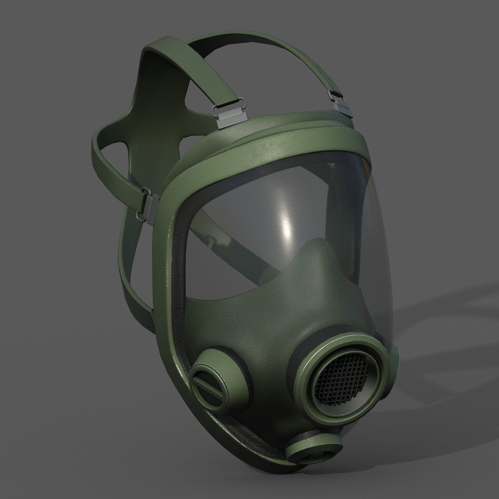 Gas mask protection isolated helmet Low-poly 3D model_5