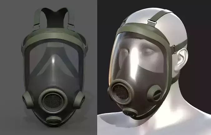 Gas mask protection isolated helmet 