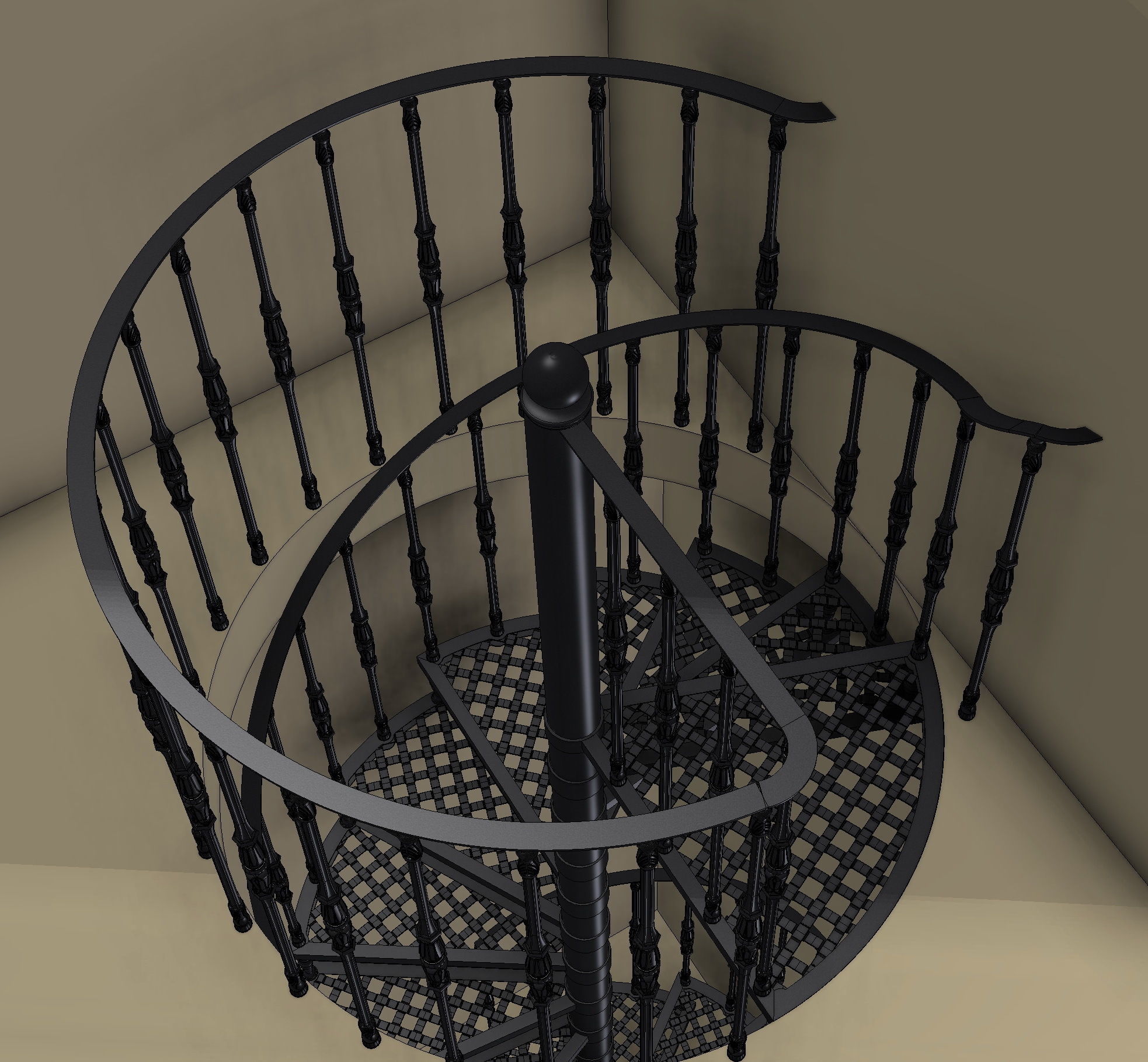 Spiral stair 3D model_5