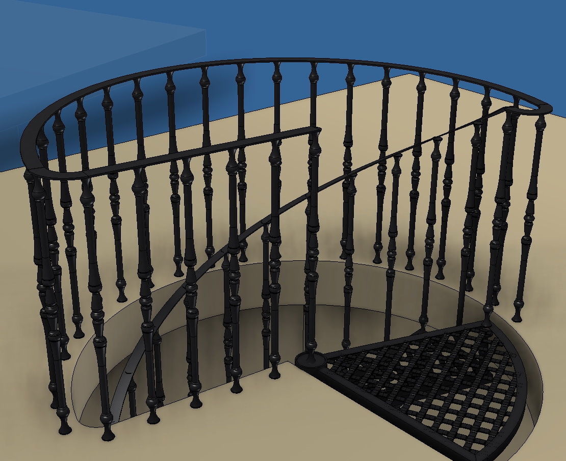 Spiral stair 3D model_3