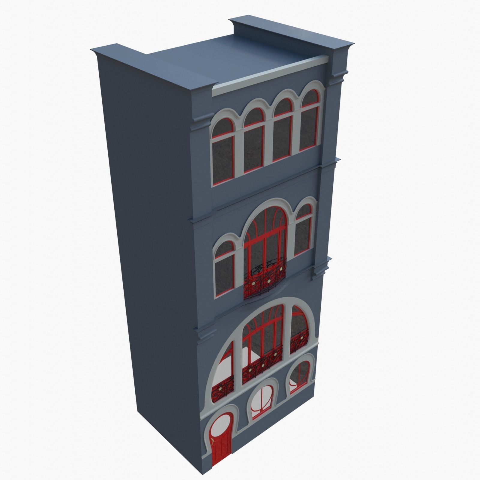 Art nouveau house 3D model_9