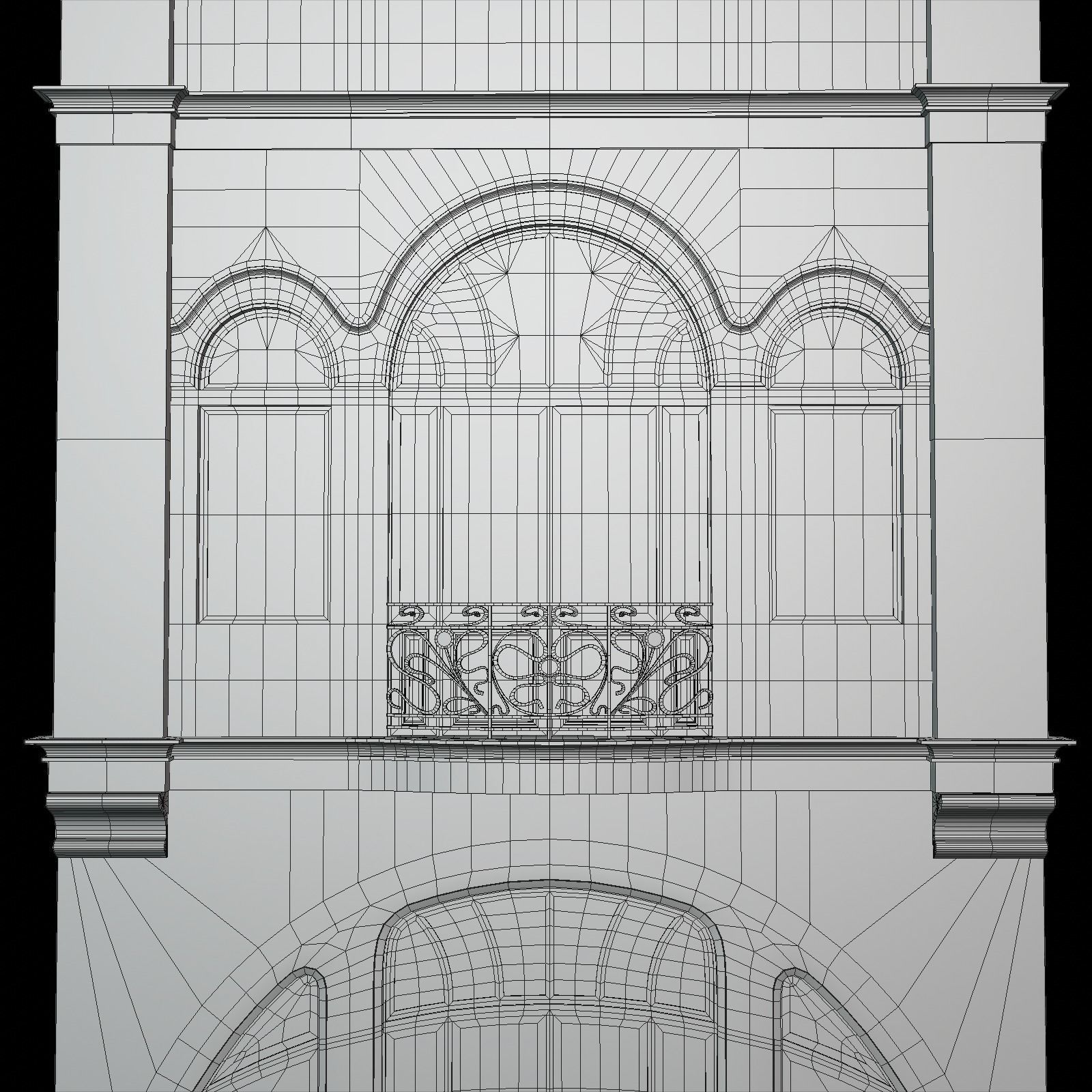 Art nouveau house 3D model_8