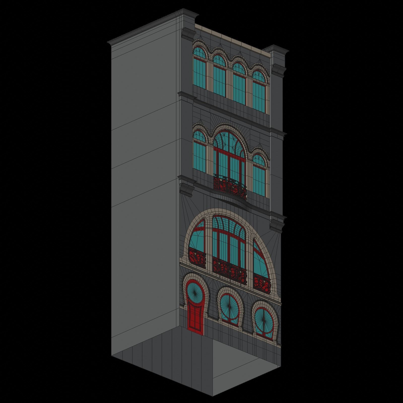 Art nouveau house 3D model_11