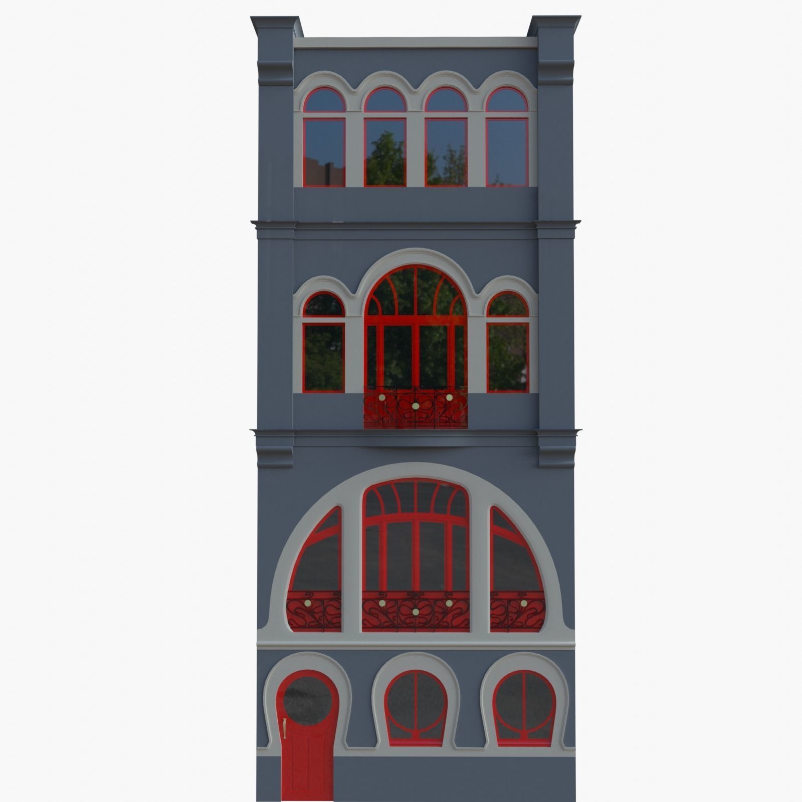 Art nouveau house 3D model_4