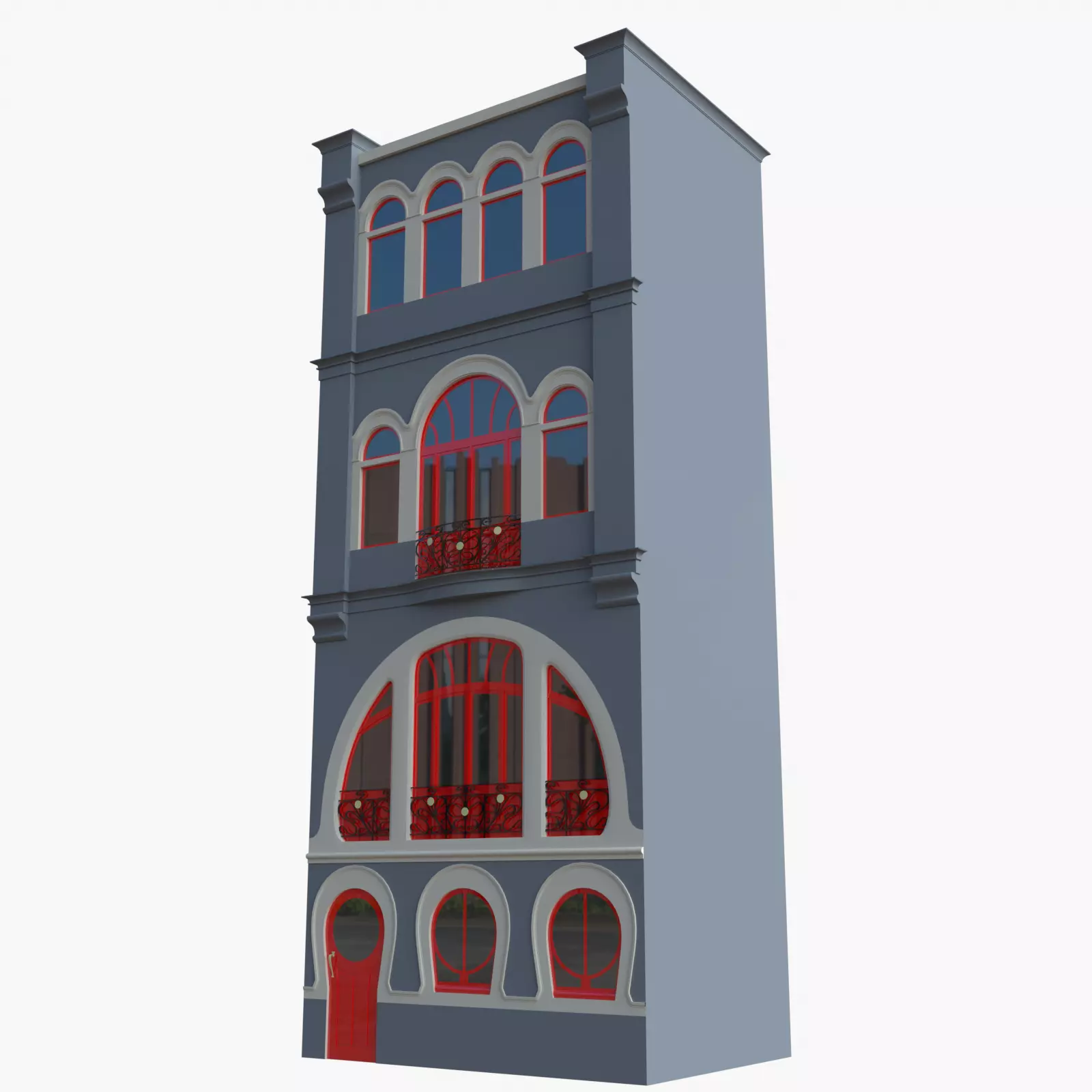 Art nouveau house 3D model_0