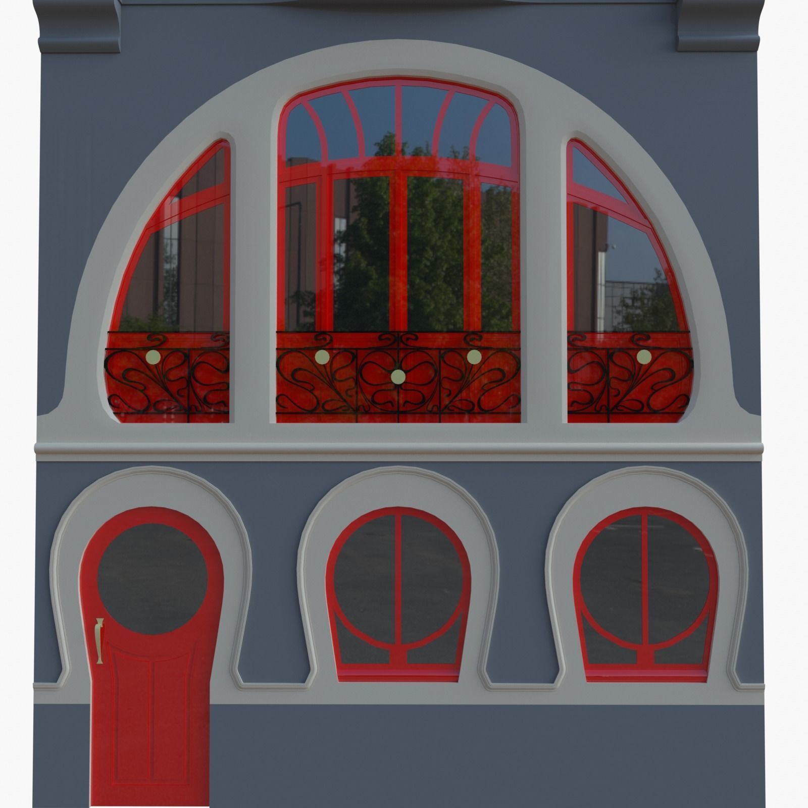 Art nouveau house 3D model_6