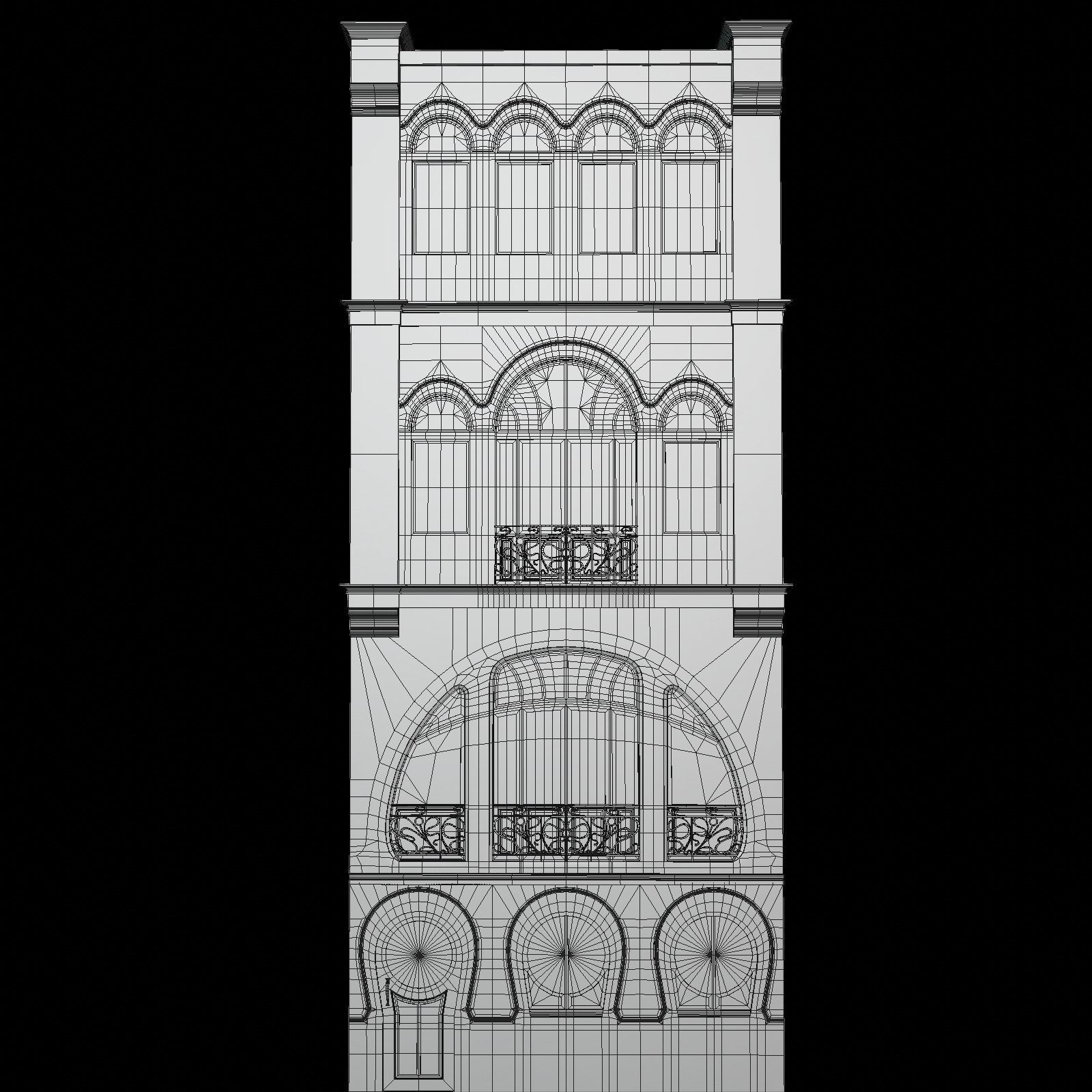 Art nouveau house 3D model_5