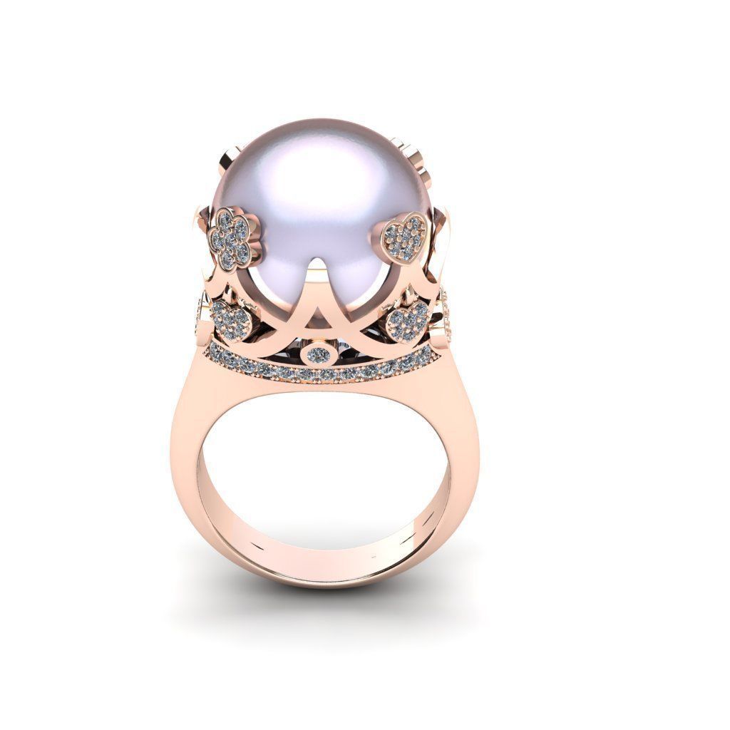 pearl ring 3D print model_1